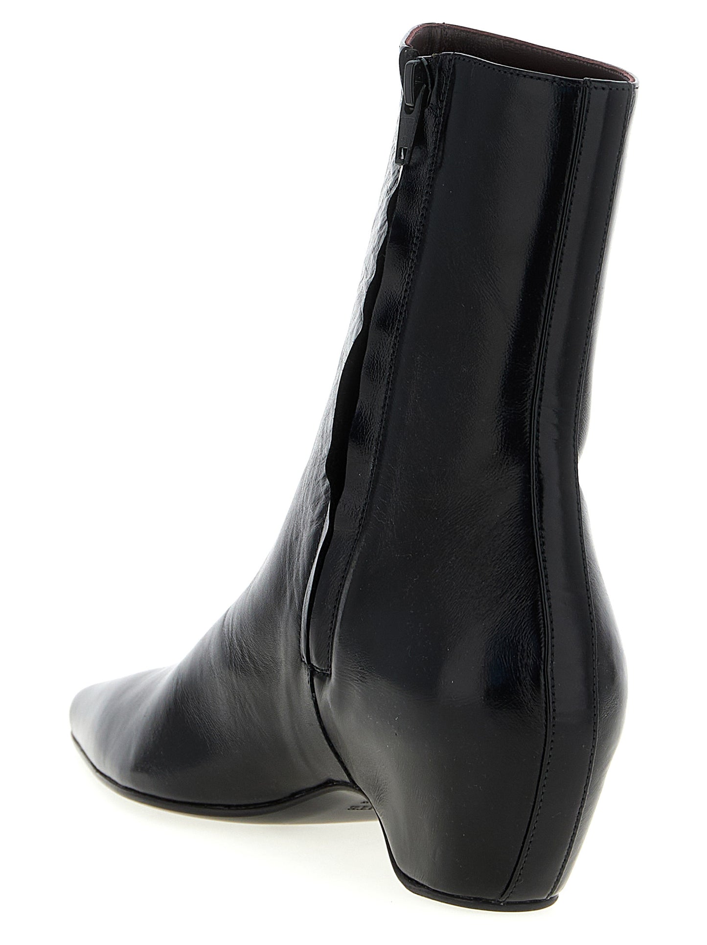 Black Calfskin Ankle Boots