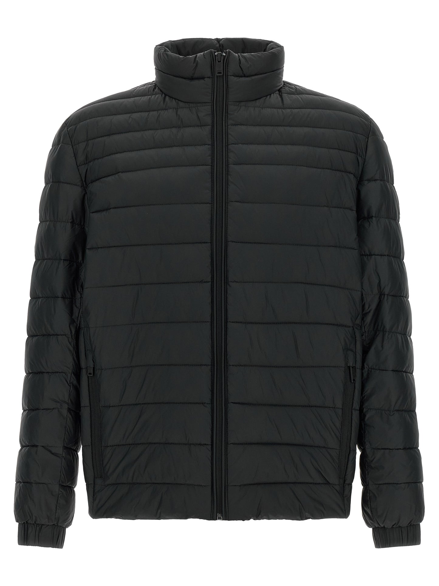 Black Recycled Polyamide Full-Length Jacket