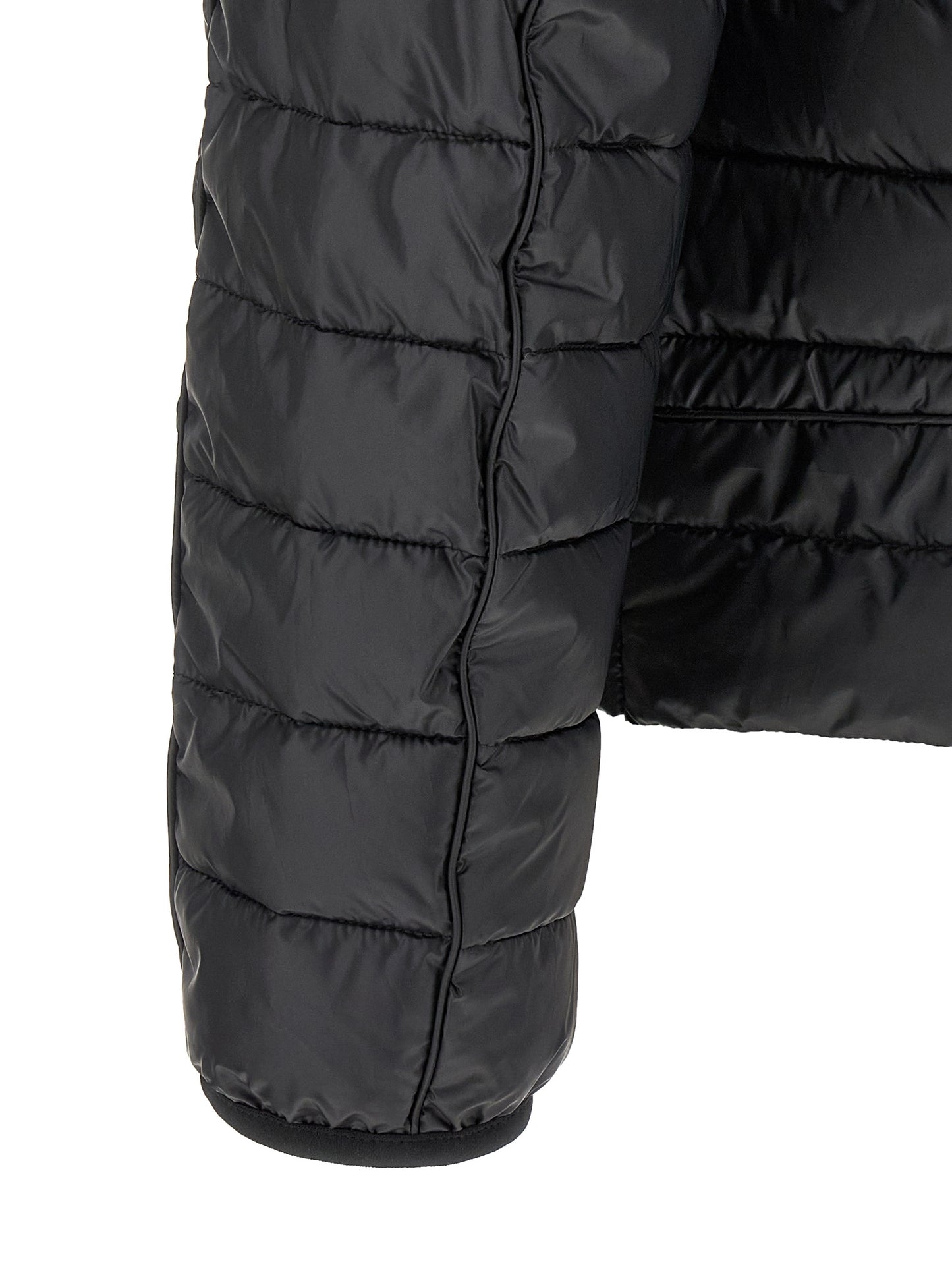 Black Polyester Full-Length Jacket