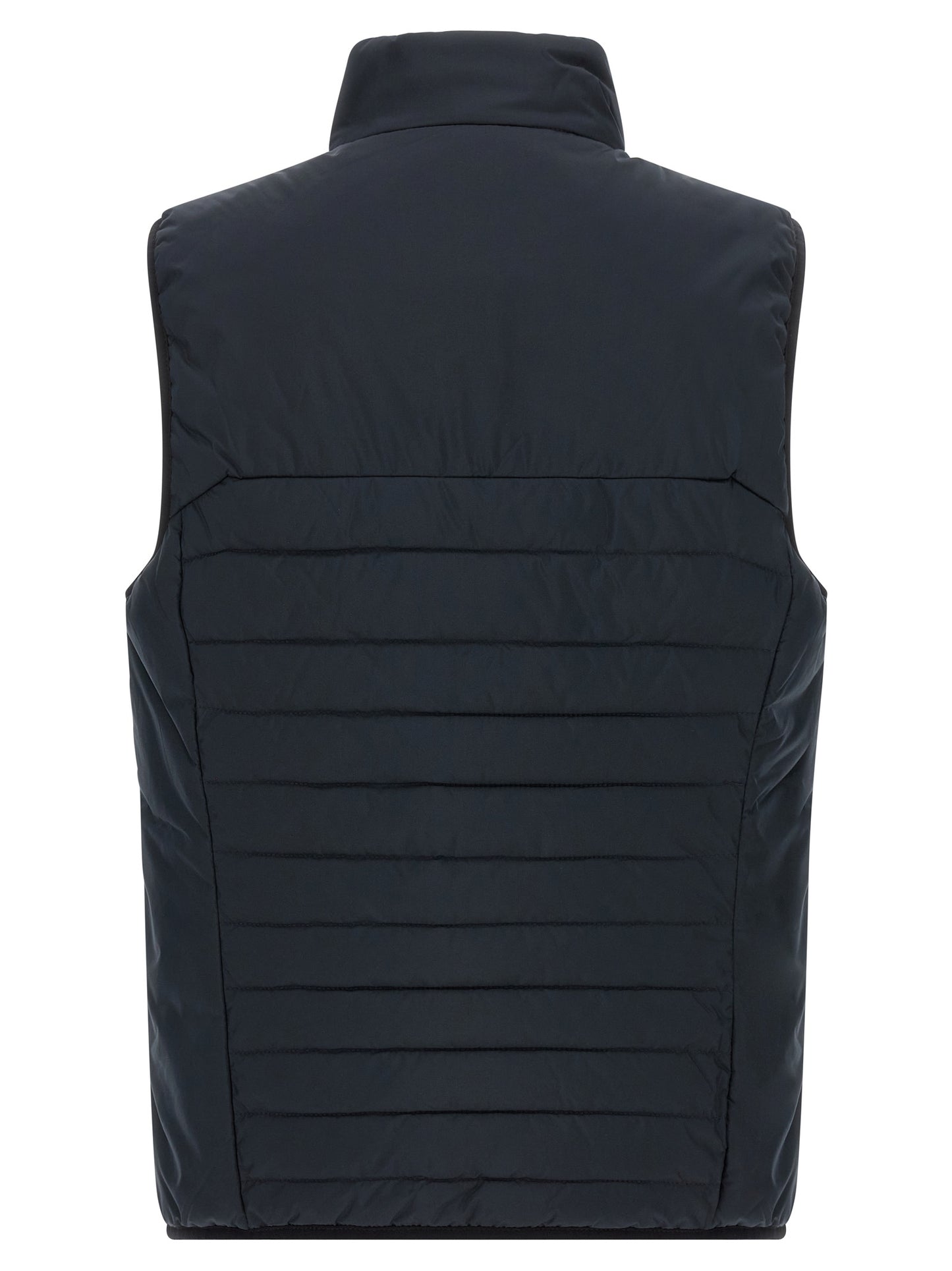 Blue Polyester Sleeveless Jacket