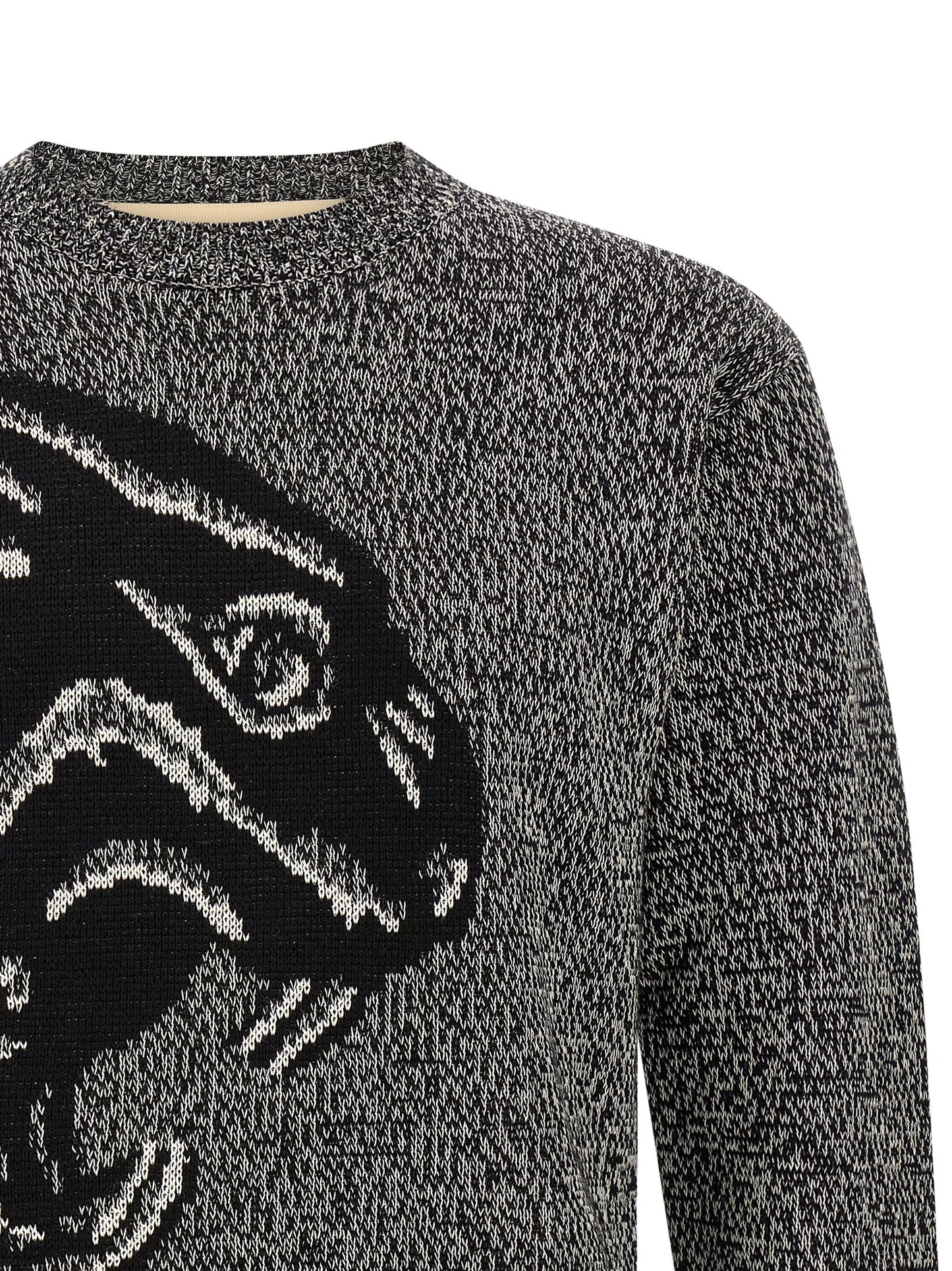 Bicolor Virgin Wool Cardigan