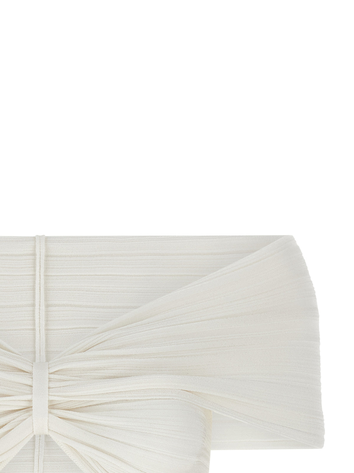 White Viscose Sleeveles T-Shirt