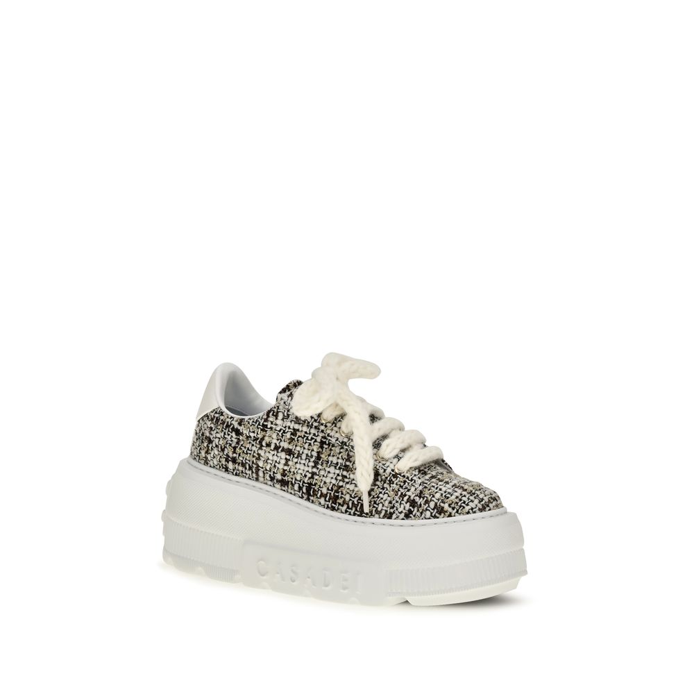 Multicolor Fabric Platform Sneakers