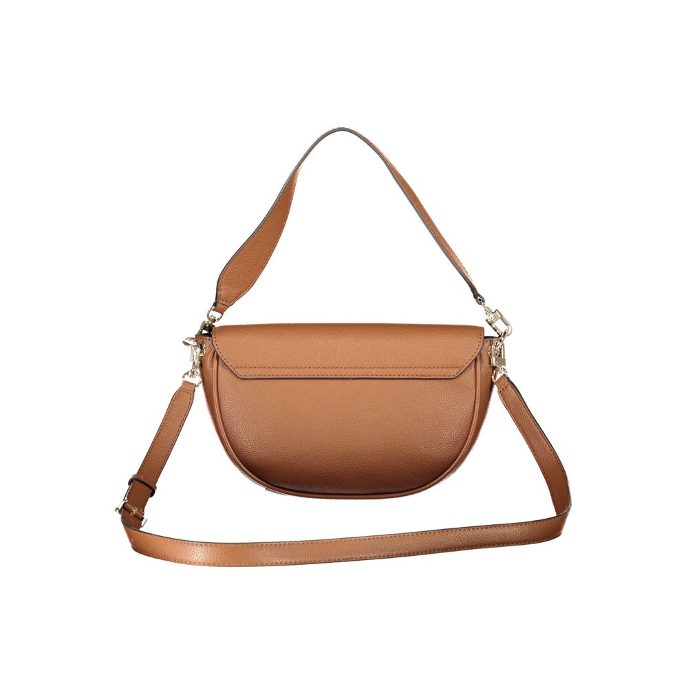 Brown Polyurethane Women Bag