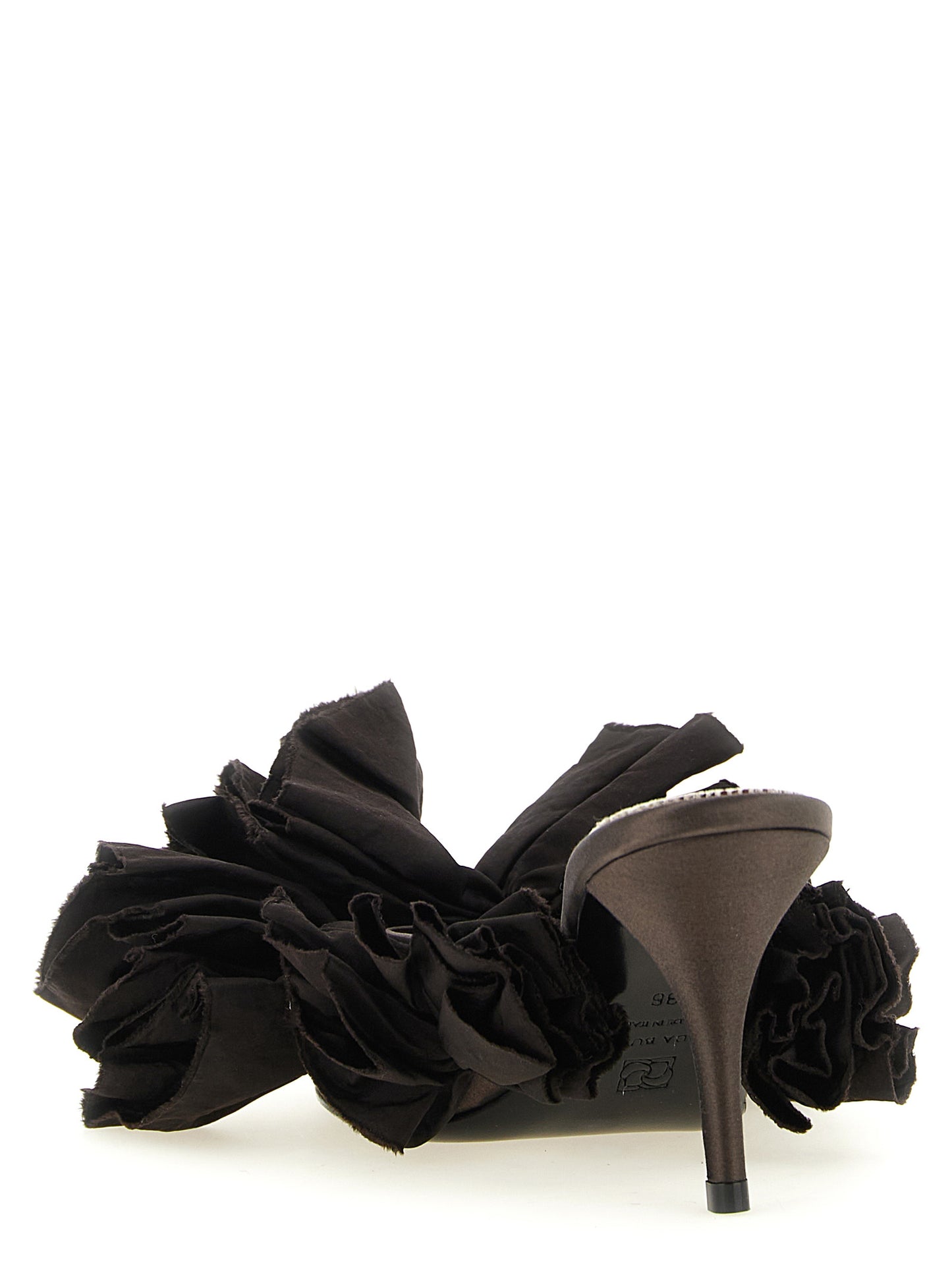 Brown Viscose Stiletto Heel Sandals