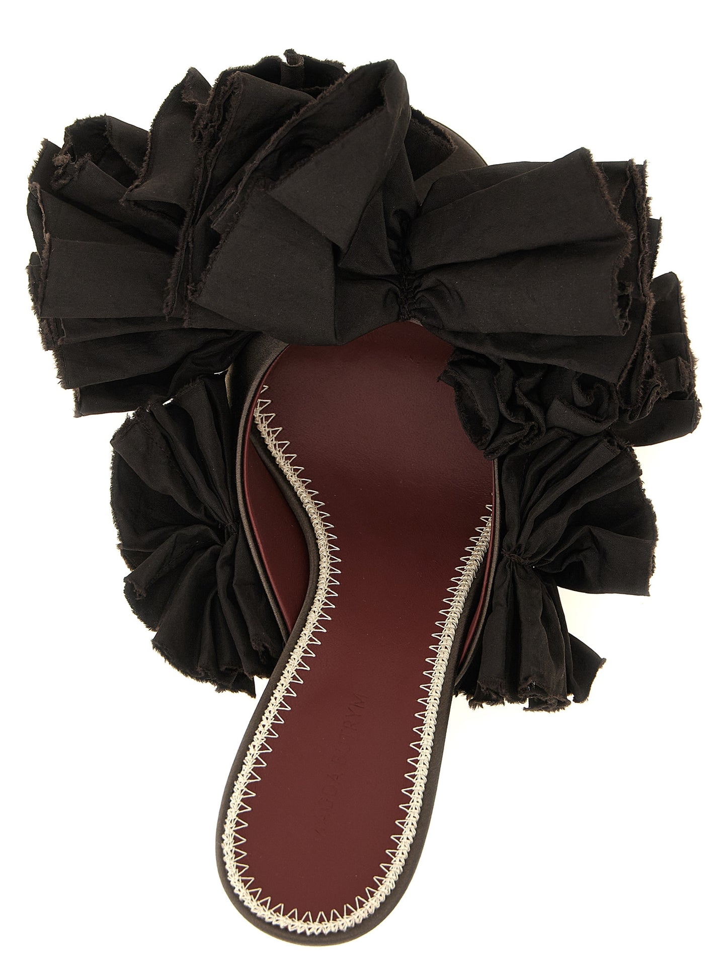 Brown Viscose Stiletto Heel Sandals