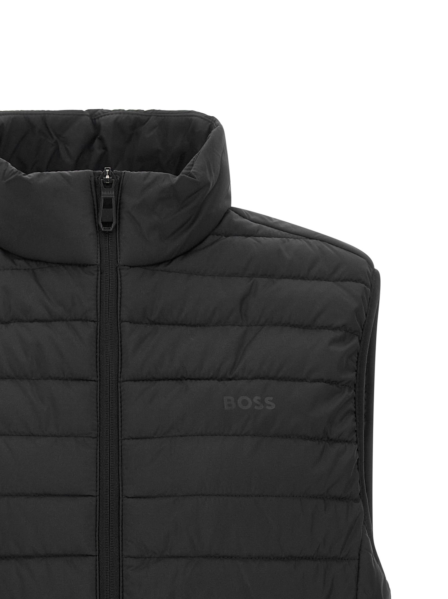 Black Polyester Sleeveless Jacket