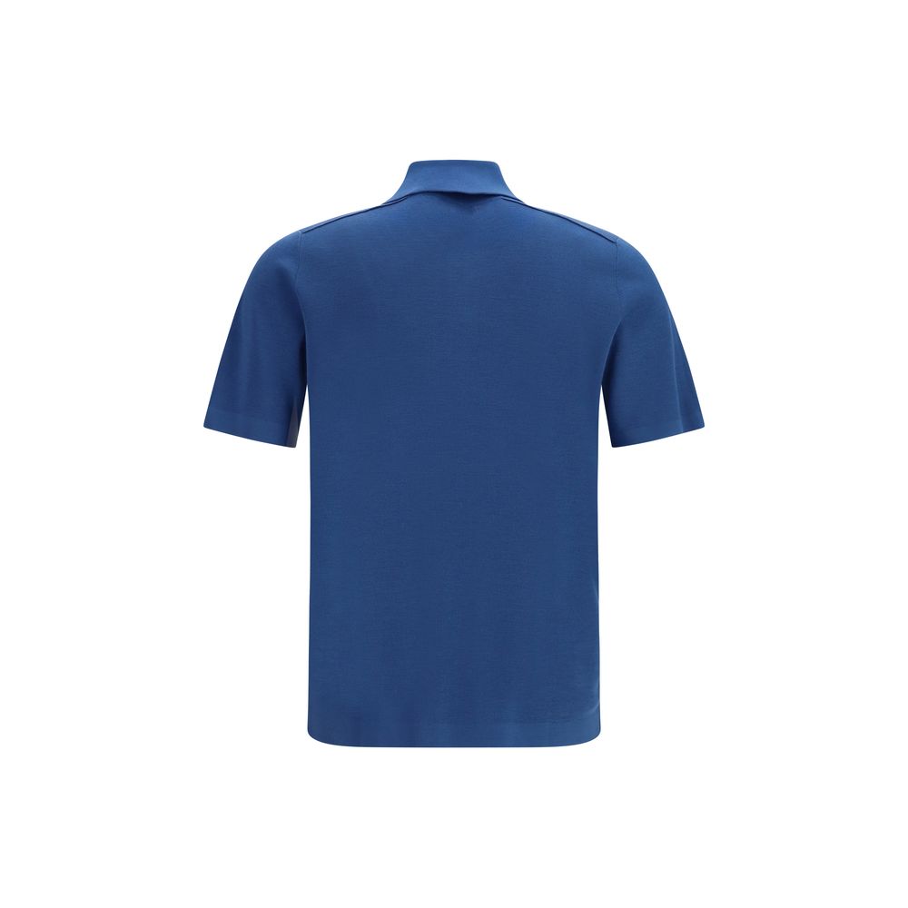 Blue Wool Oves Aries Polo Shirt