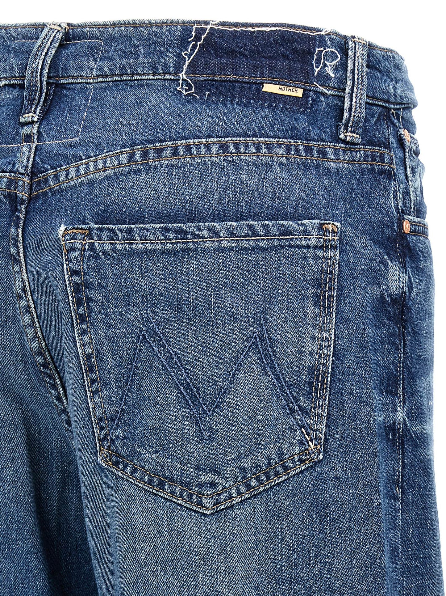 Blue Cotton Straight-Leg Jeans