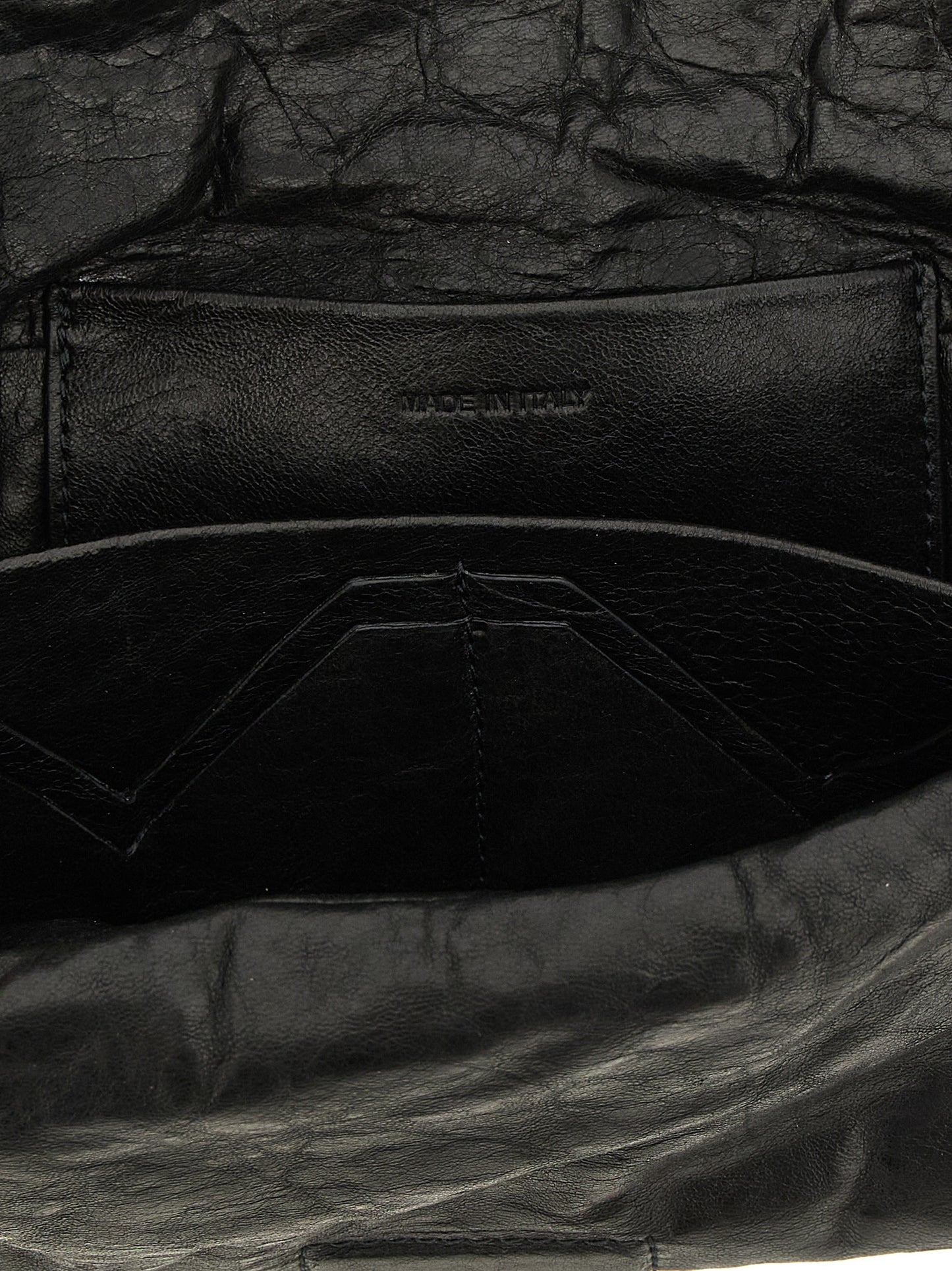 Black Lamb Leather Clutch Bag