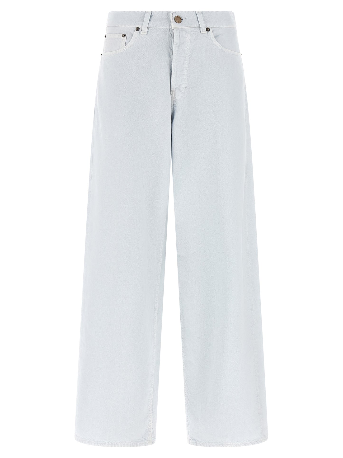 White Cotton Relaxed Fit Jeans