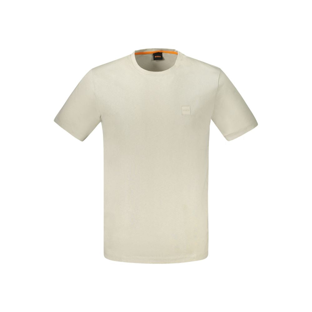 Beige Cotton Men's T-Shirt