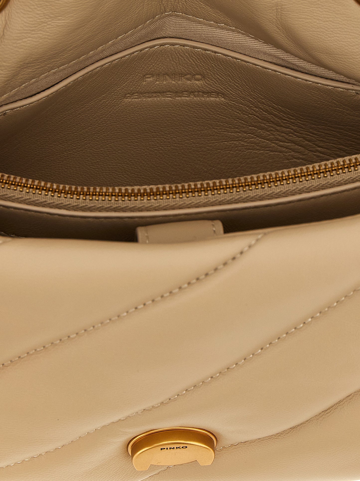 Beige Lambskin Crossbody Bag