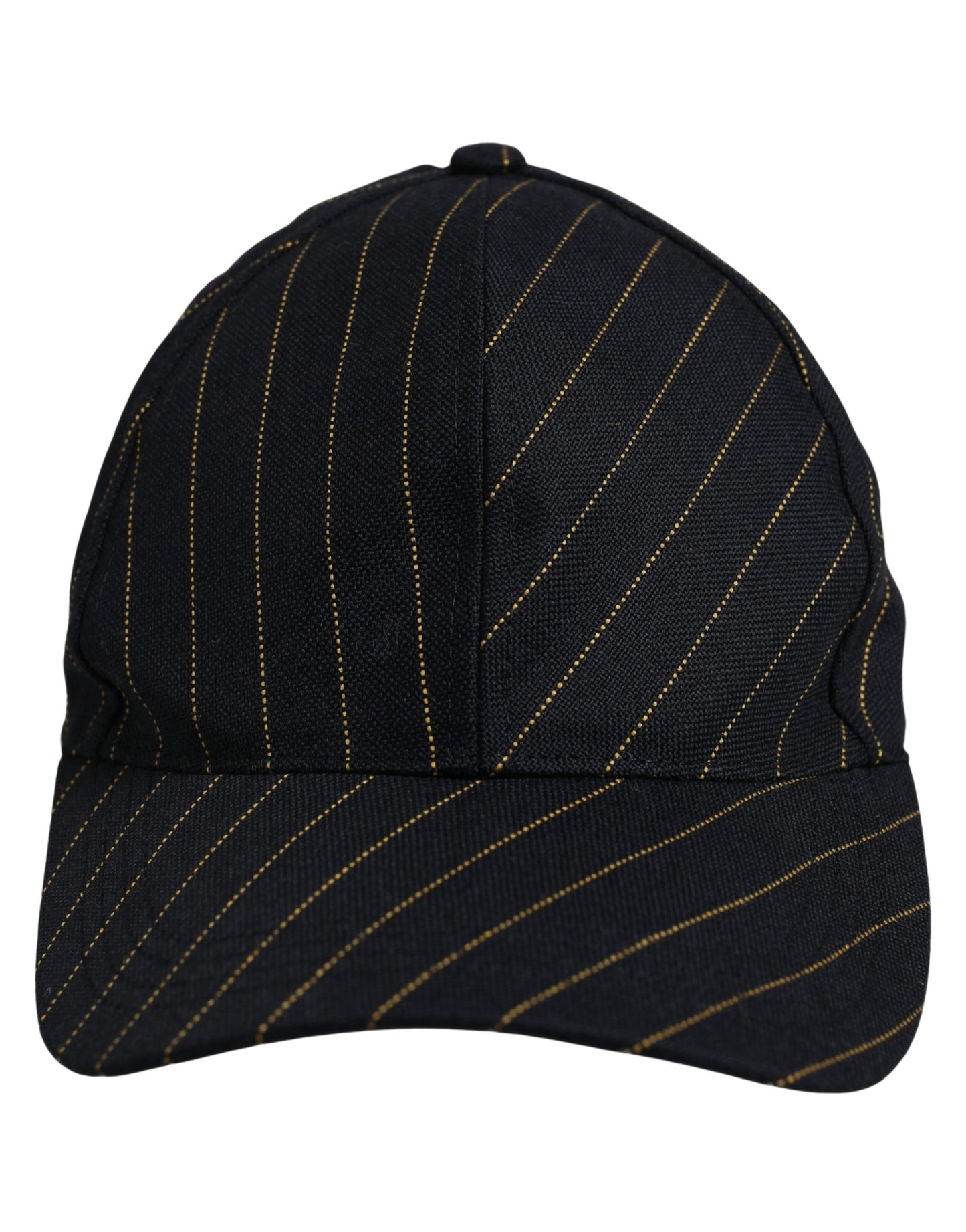 Black Gold Pinstriped Cotton Baseball Cap Hat