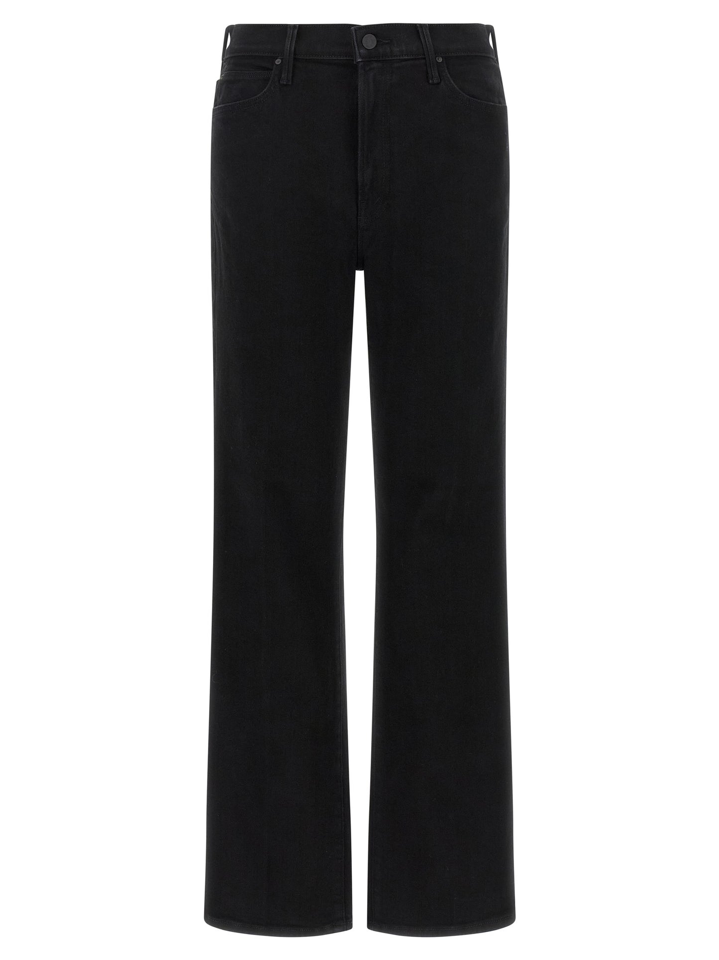 Black Cotton Flared Jeans