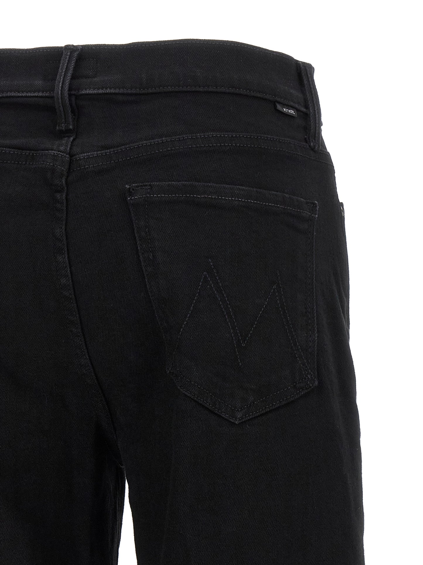 Black Cotton Flared Jeans