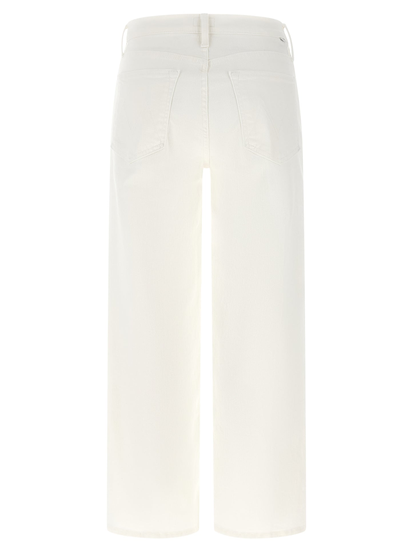 White Cotton Straight-Leg Jeans