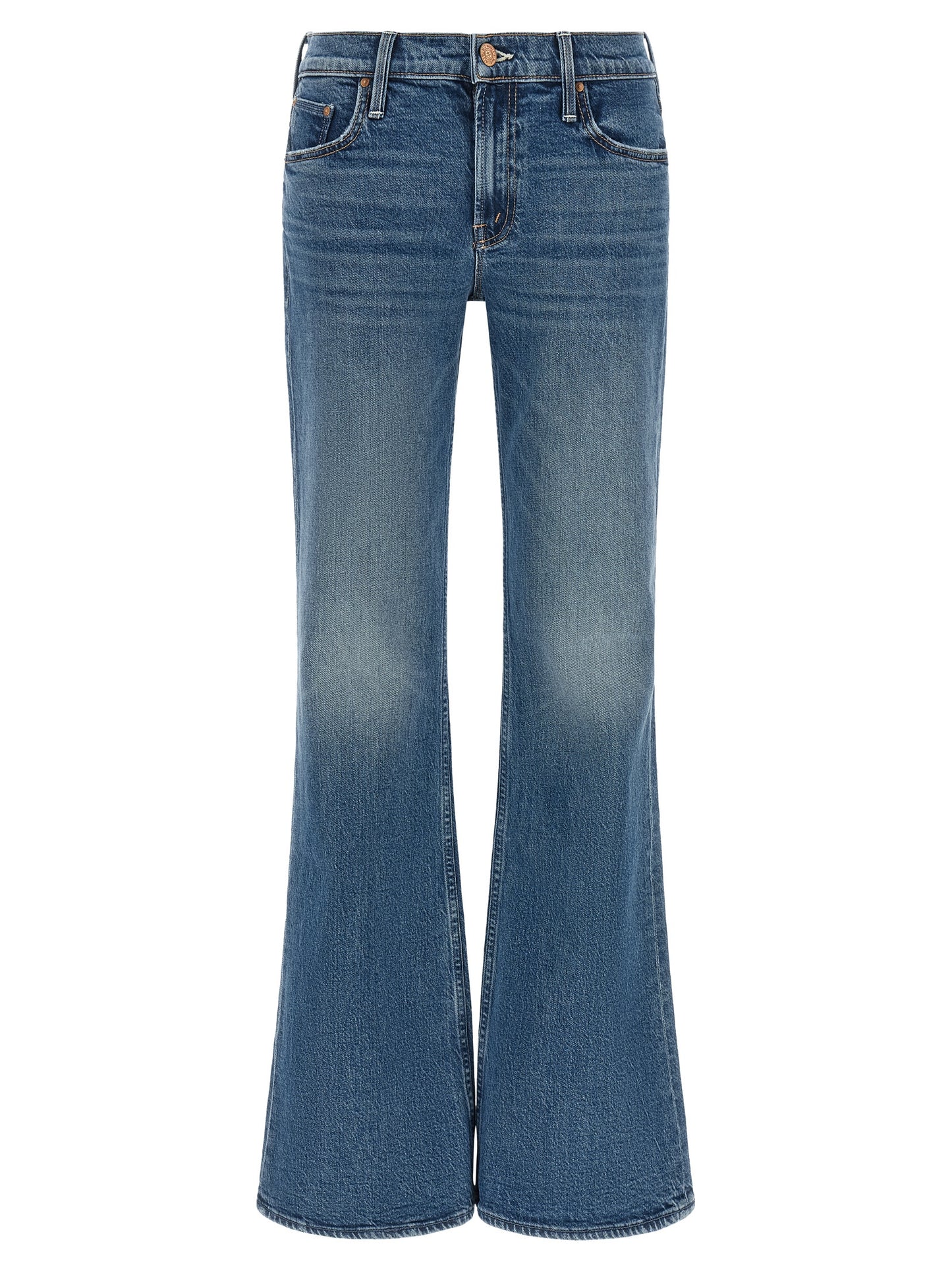 Blue Cotton Bootcut Jeans