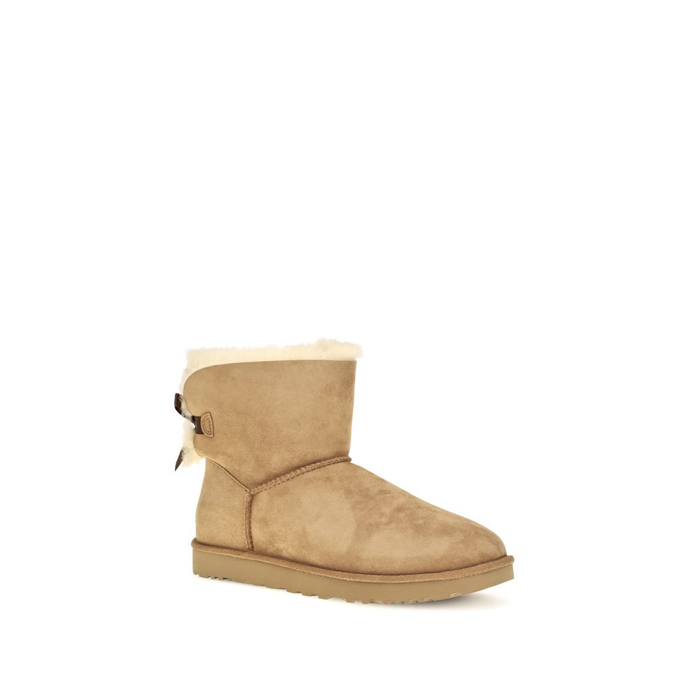 Beige Leather Ankle Boots