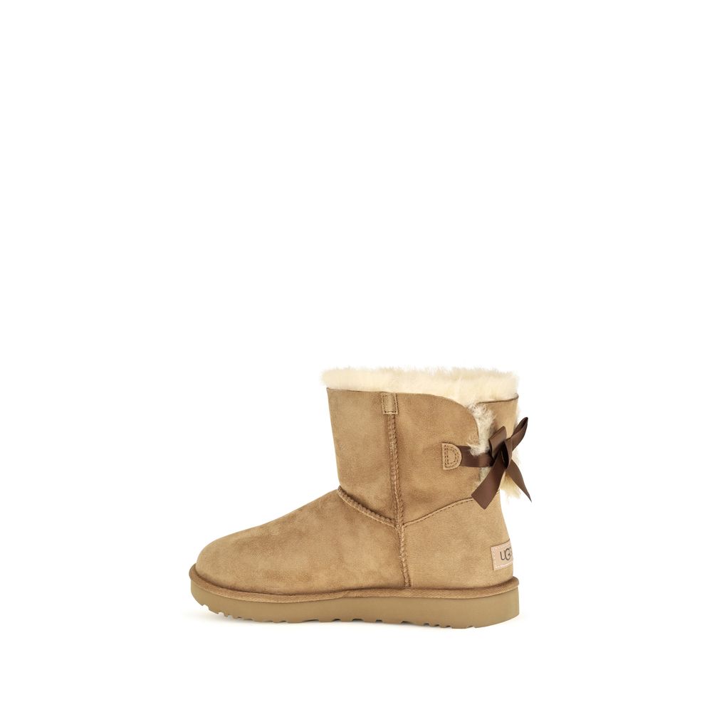 Beige Leather Ankle Boots