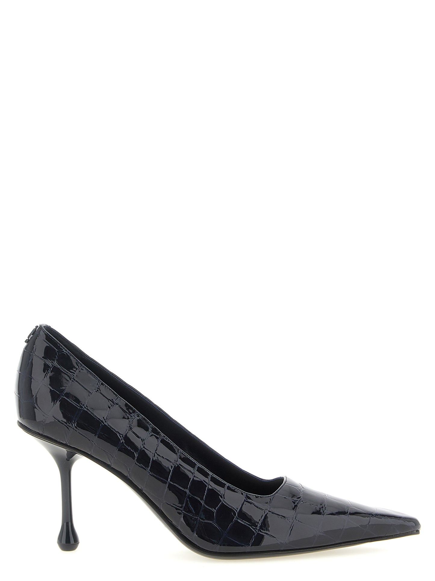 Blue Leather High Heel Pumps