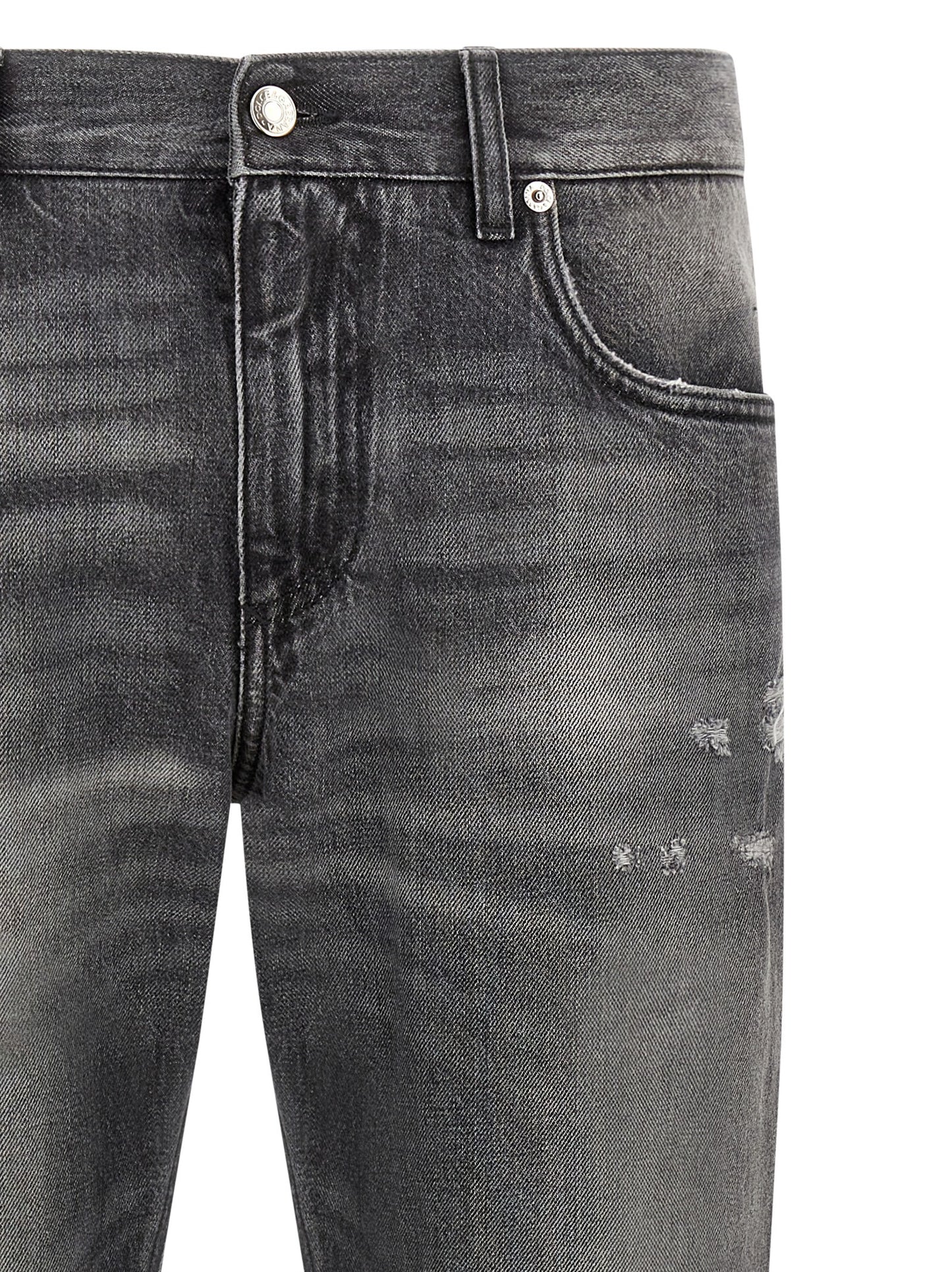 Gray Cotton Jeans Denim
