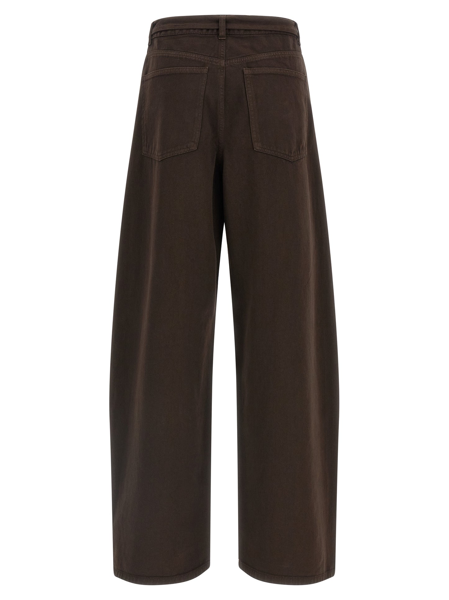 Brown Cotton High-Waisted Jean