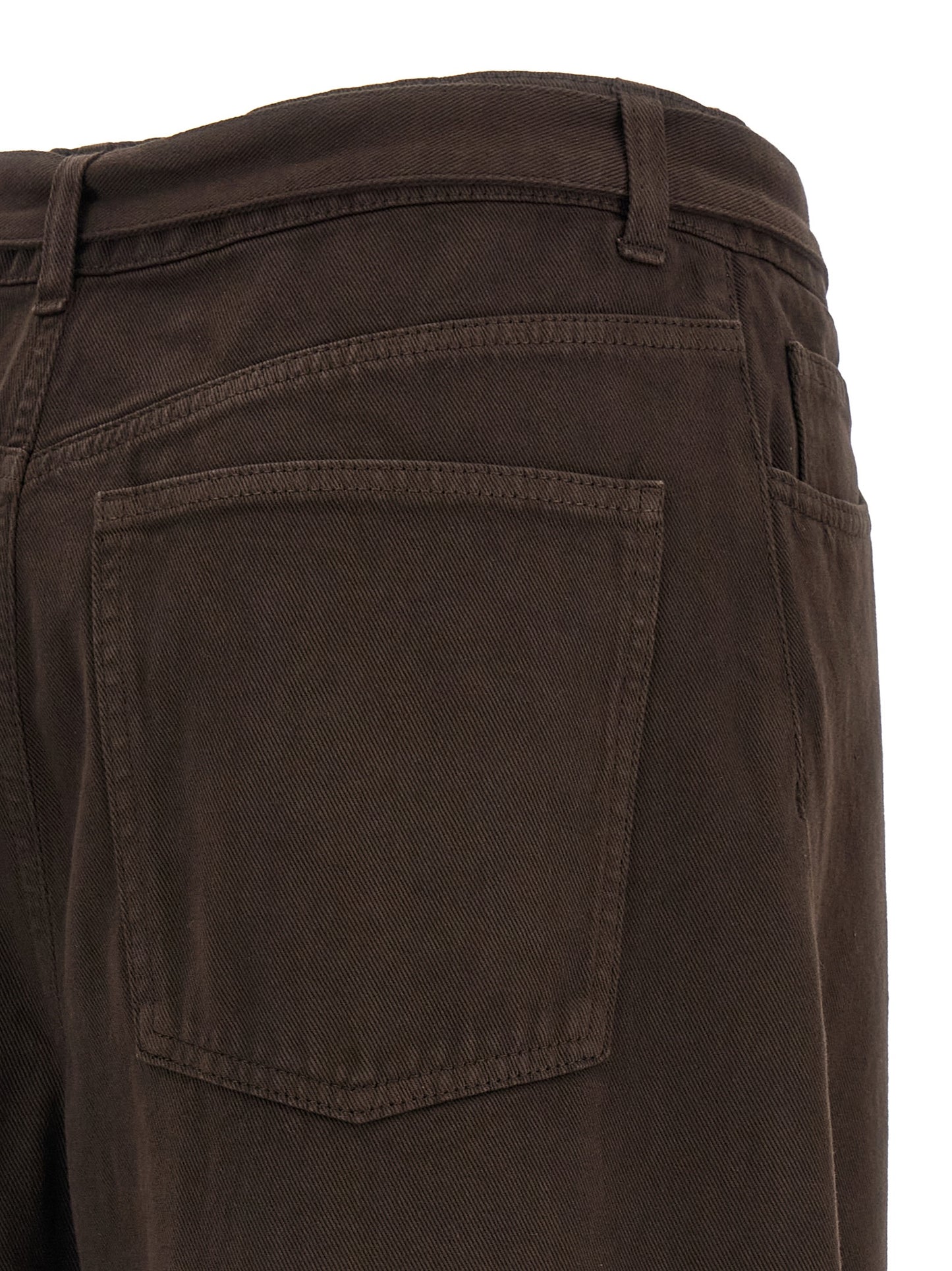 Brown Cotton High-Waisted Jean