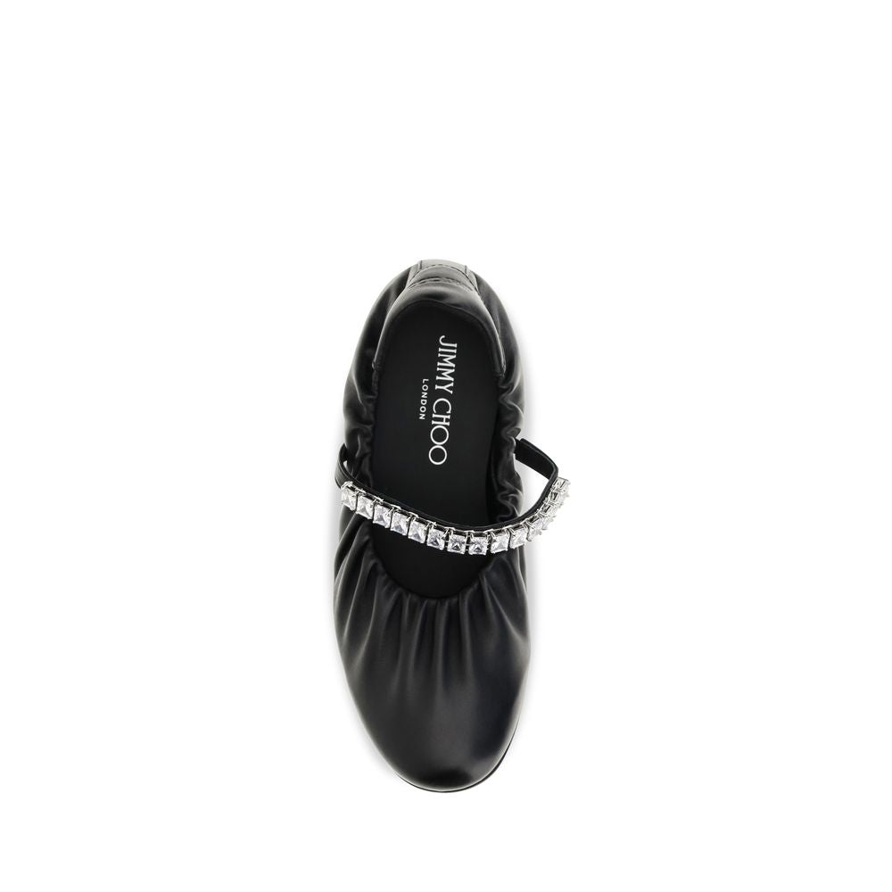 Black Calf Leather Bos Taurus Ballet Flats