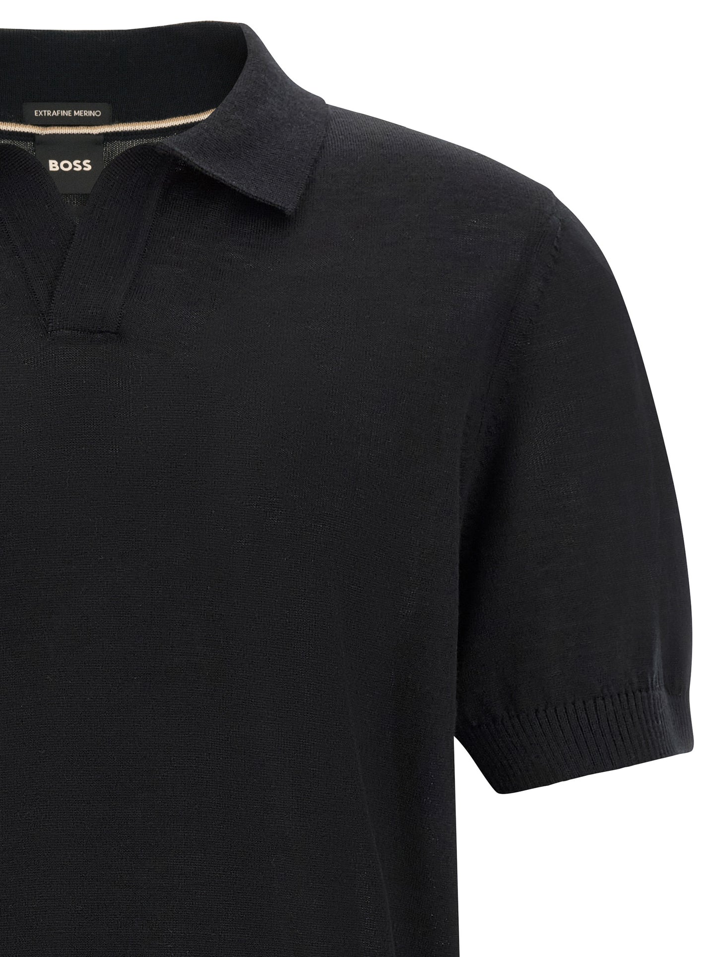 Black Virgin Wool Polo Shirt