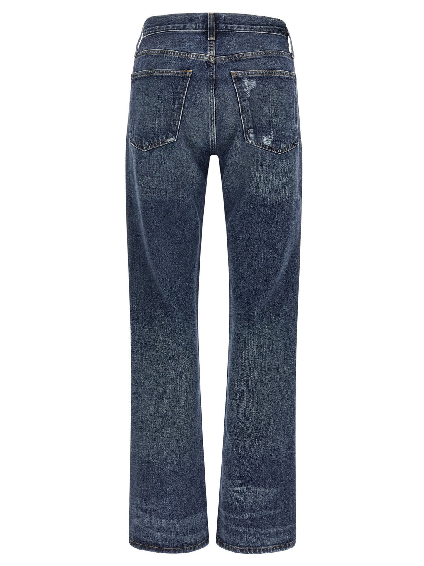 Blue Cotton Bootcut Jeans