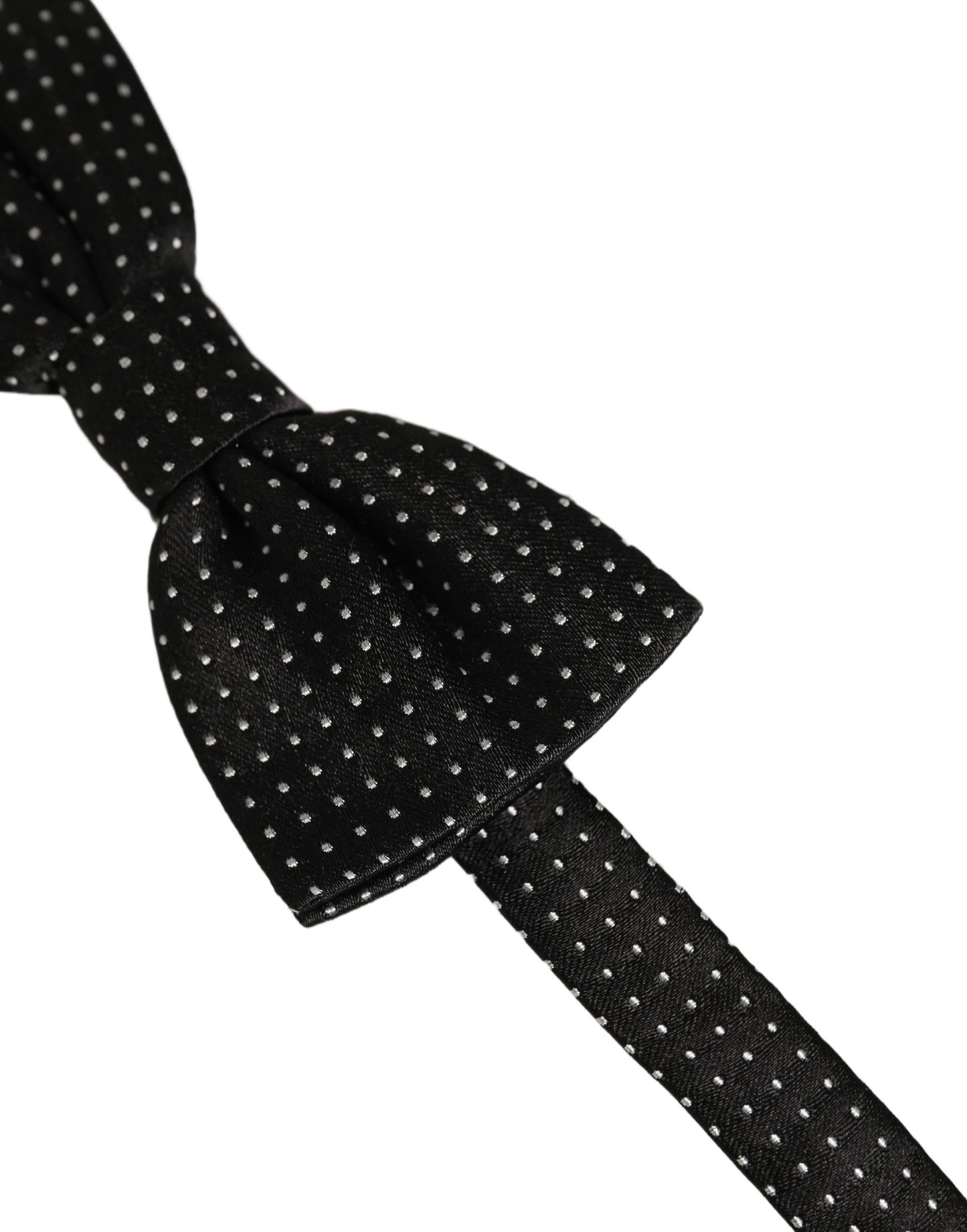 Men Dark Gray White PolkaDot Adjustable Bow Tie