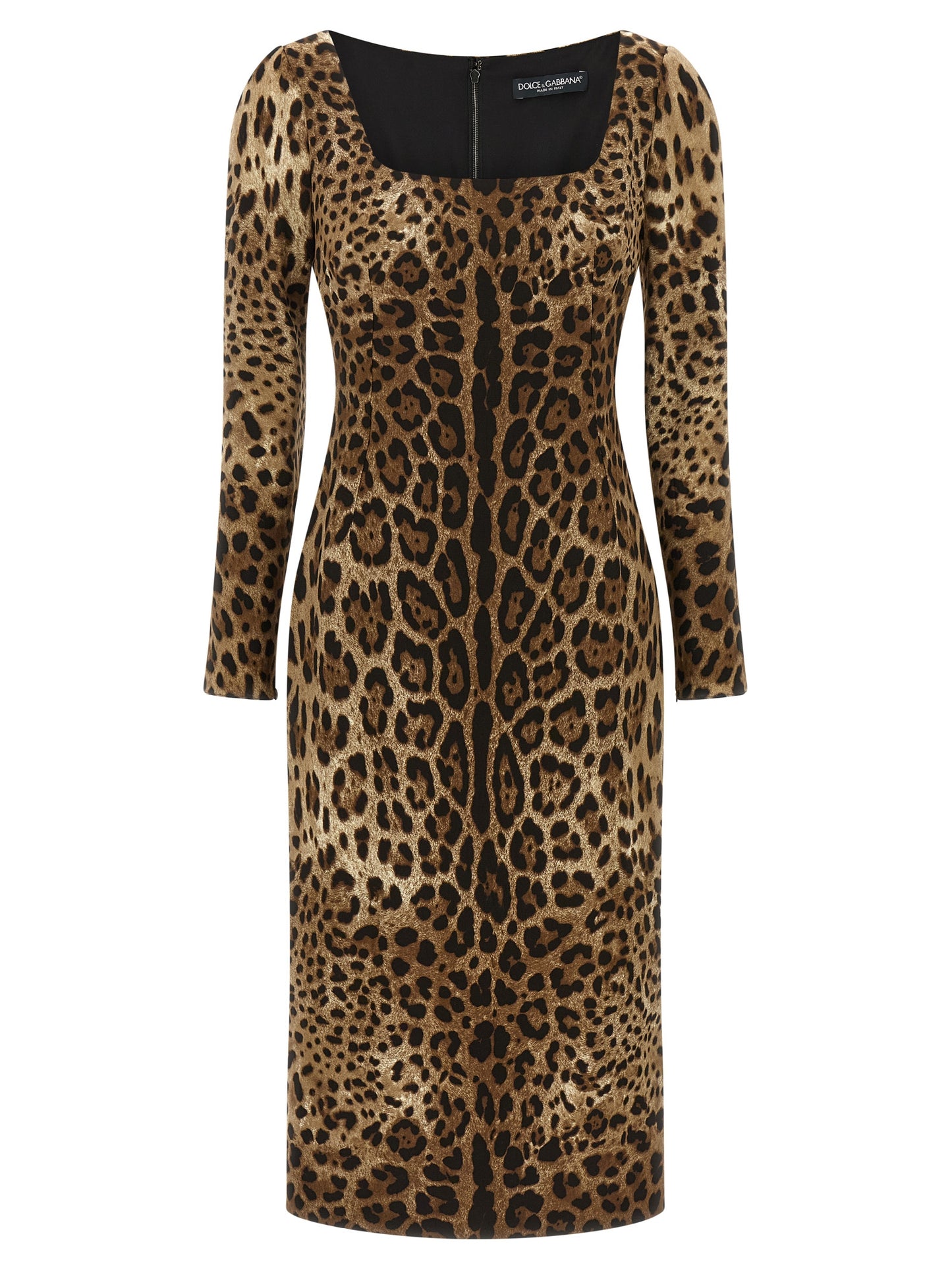 Brown Viscose Midi Dress