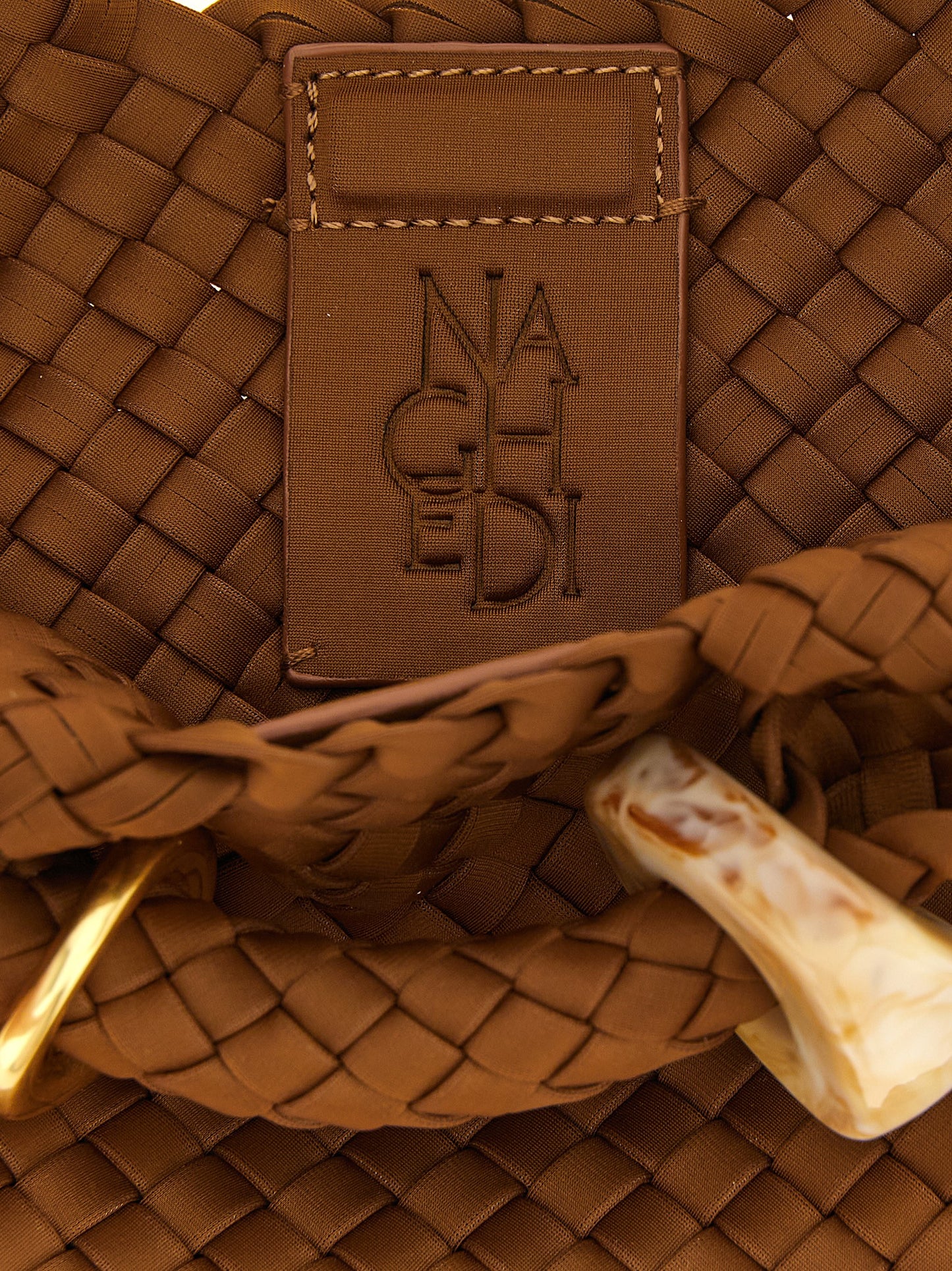 Brown Nylon Handbag