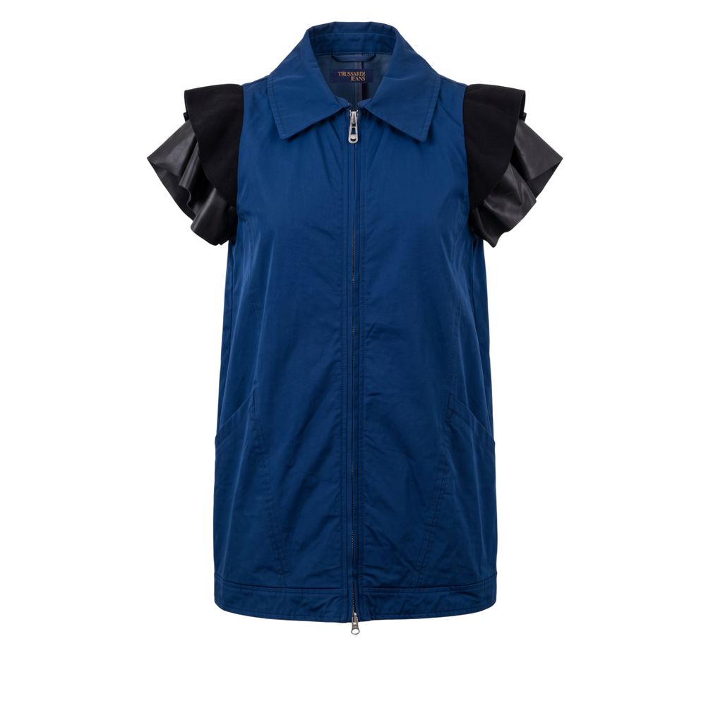 Blue Polyester Women Jacket