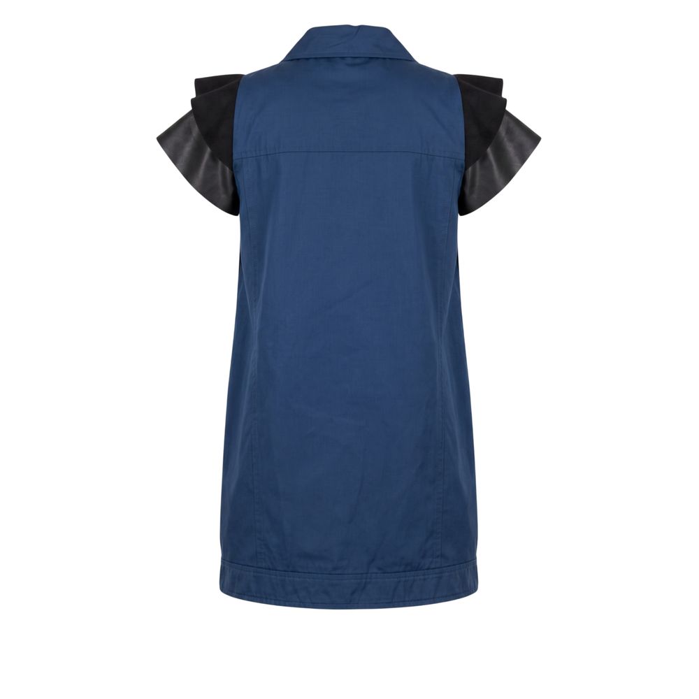 Blue Polyester Women Jacket