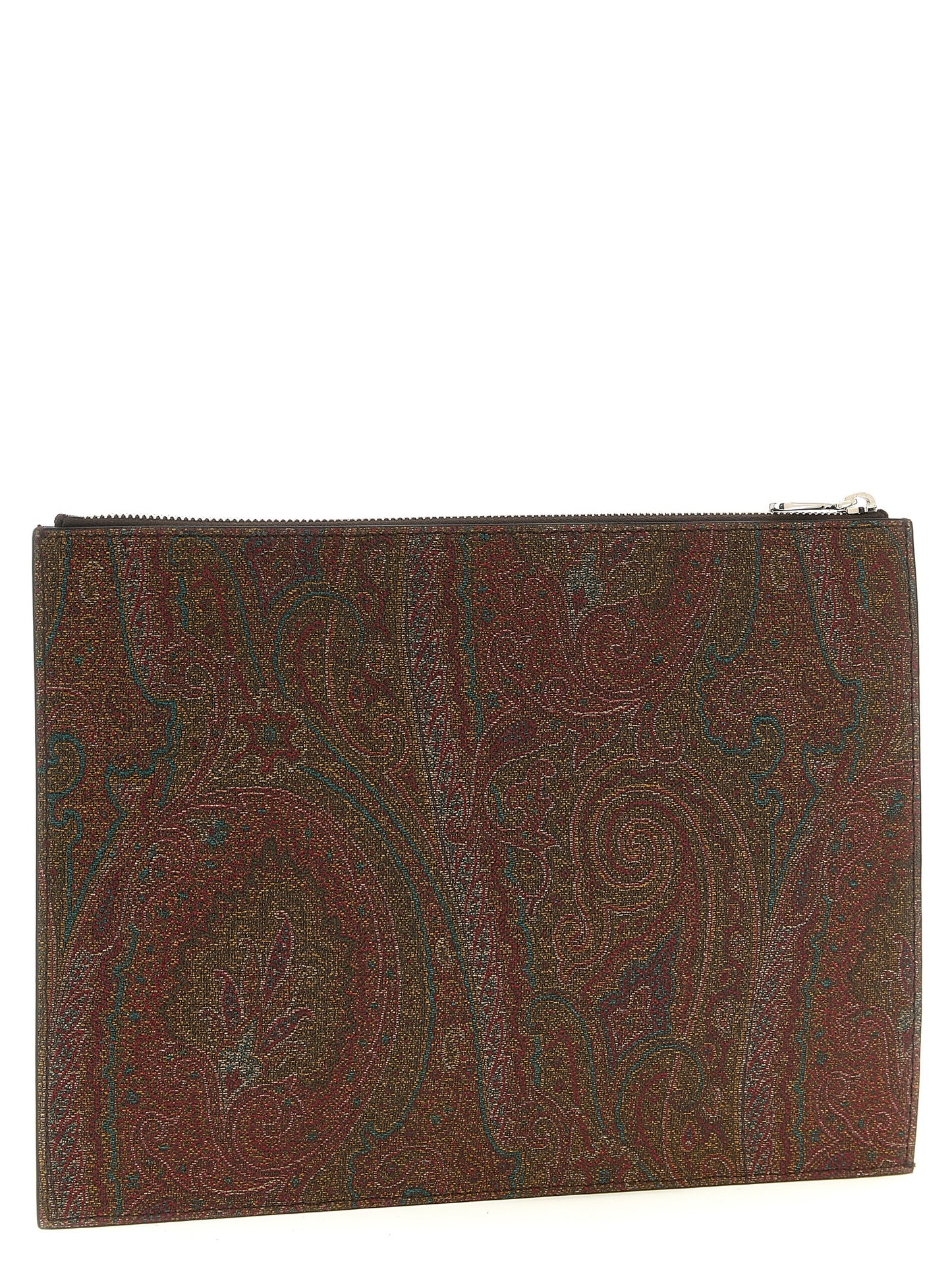 Brown Cotton Clutch Bag