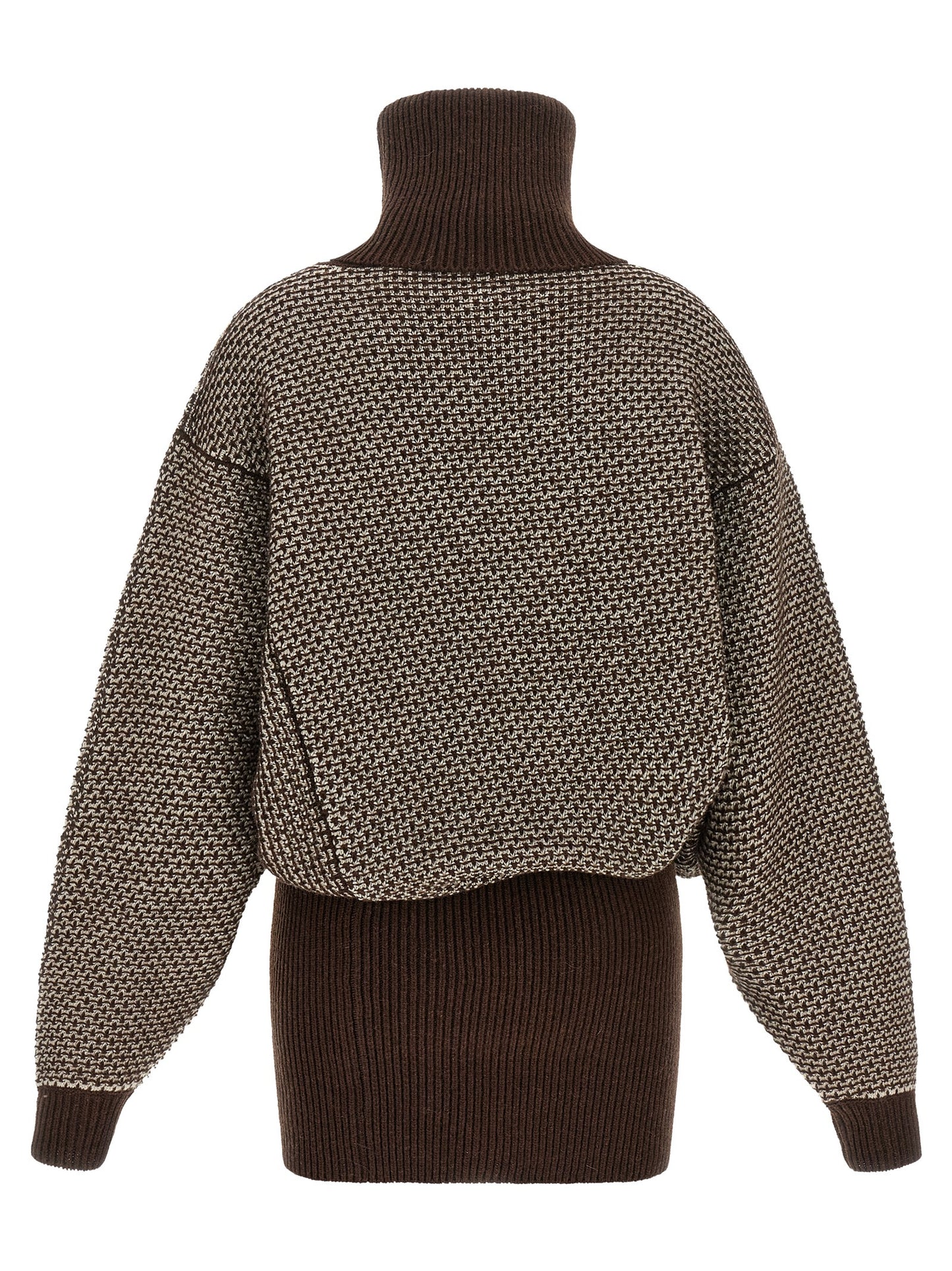 Brown Wool Short Dress