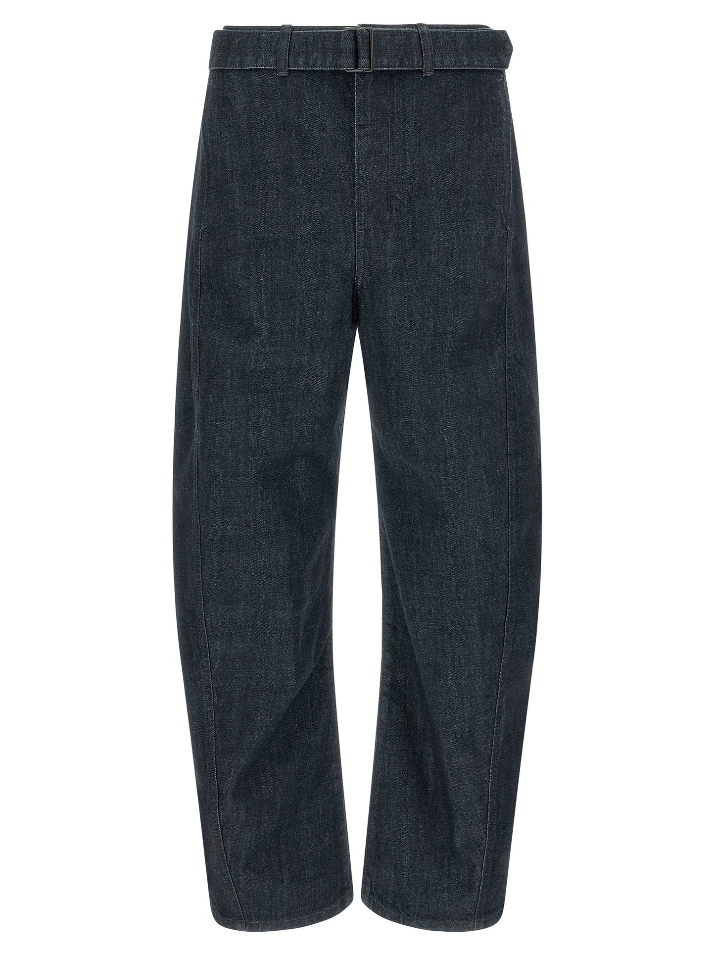 Blue Cotton Tapered Jeans