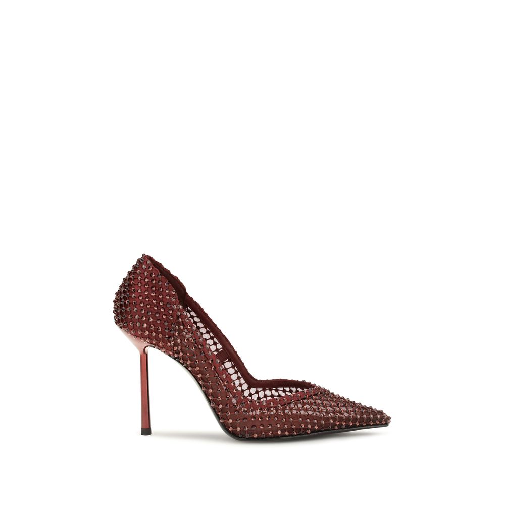 Red Satin High Heel Pumps