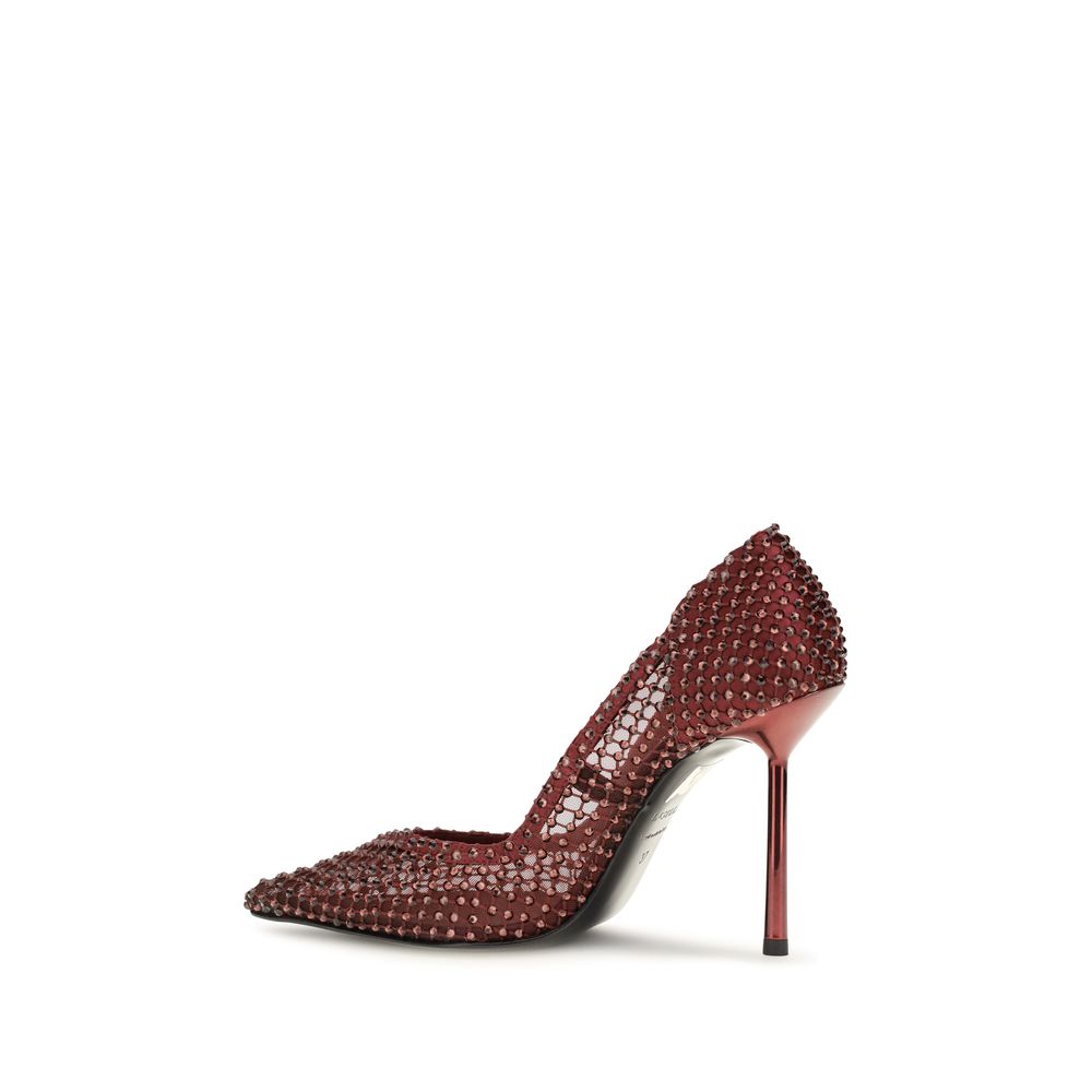 Red Satin High Heel Pumps