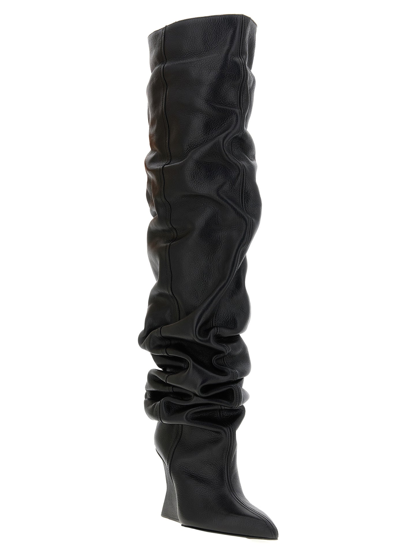 Black Calfskin Over The Knee