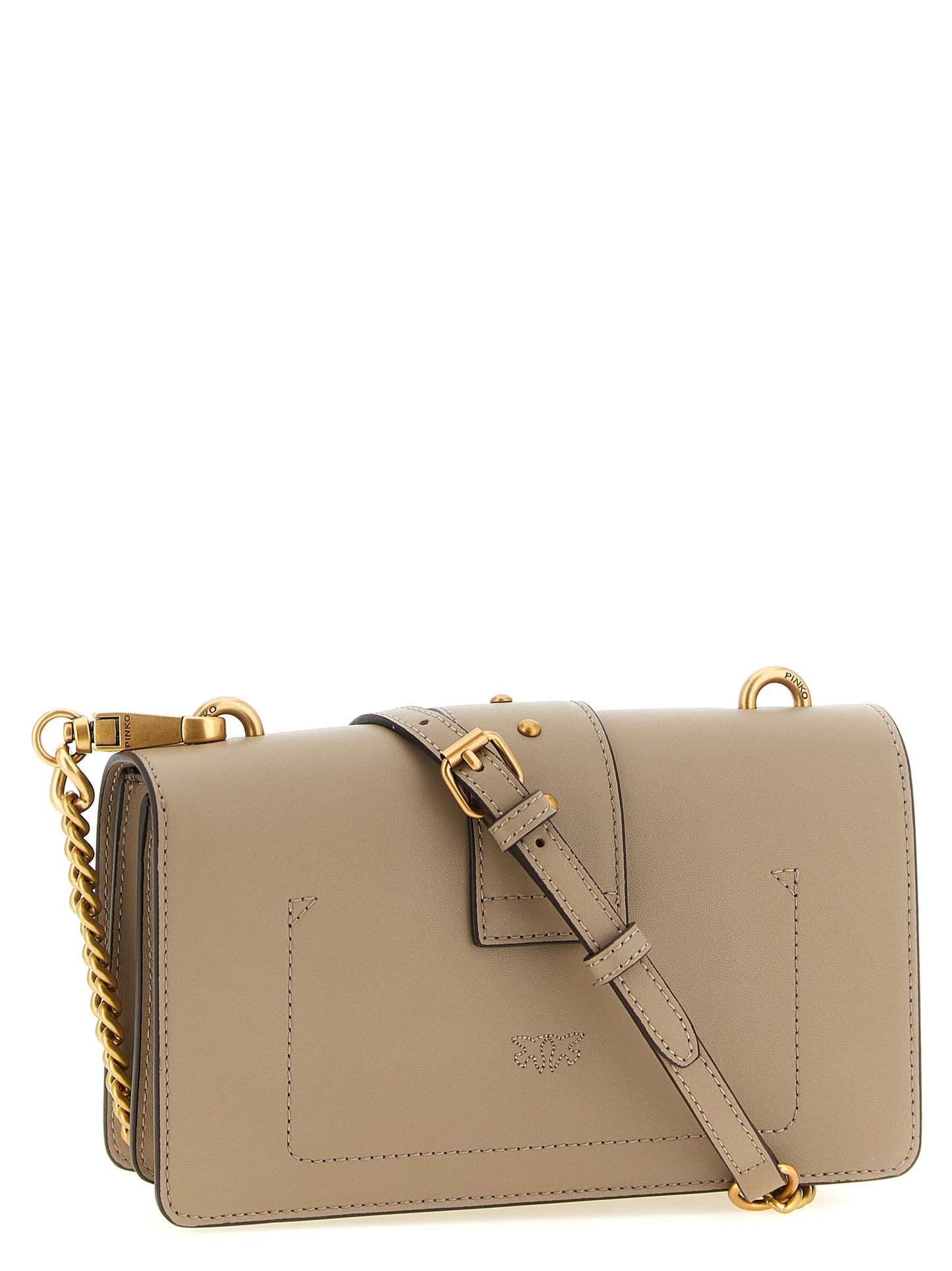 Gray Calfskin Crossbody Bag