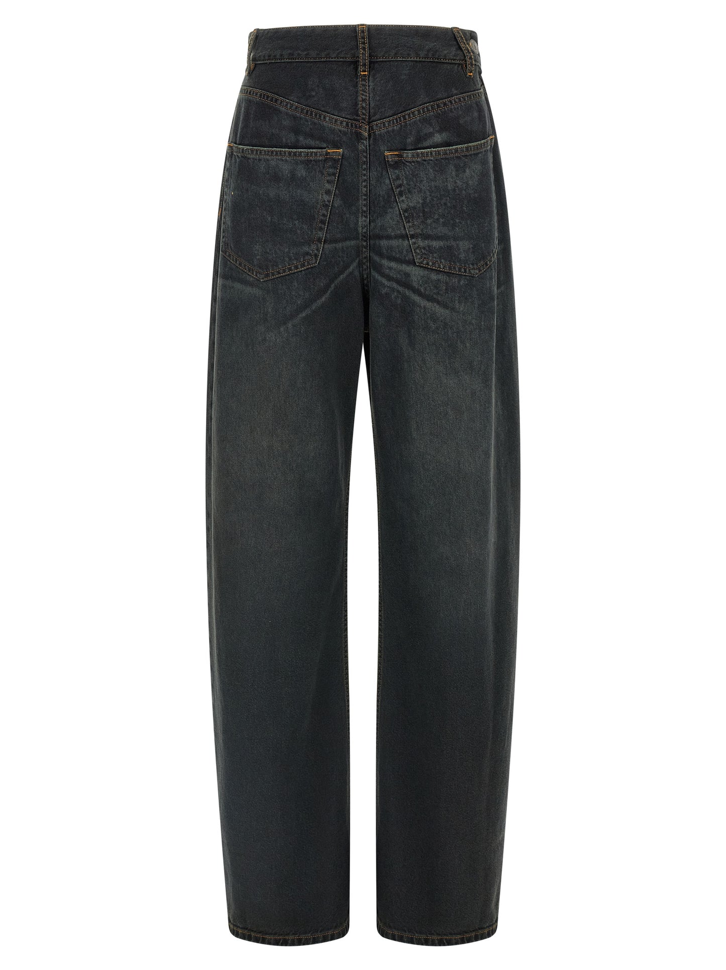 Blue Cotton Flared Jeans
