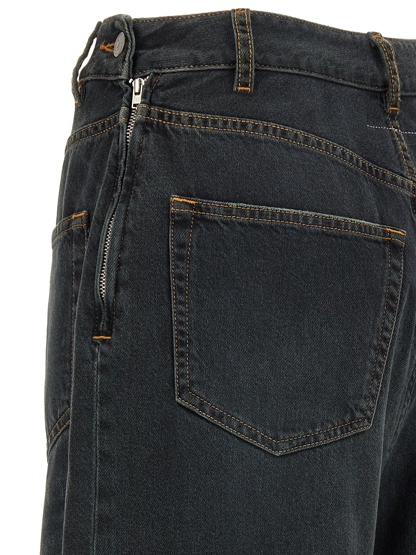 Blue Cotton Flared Jeans