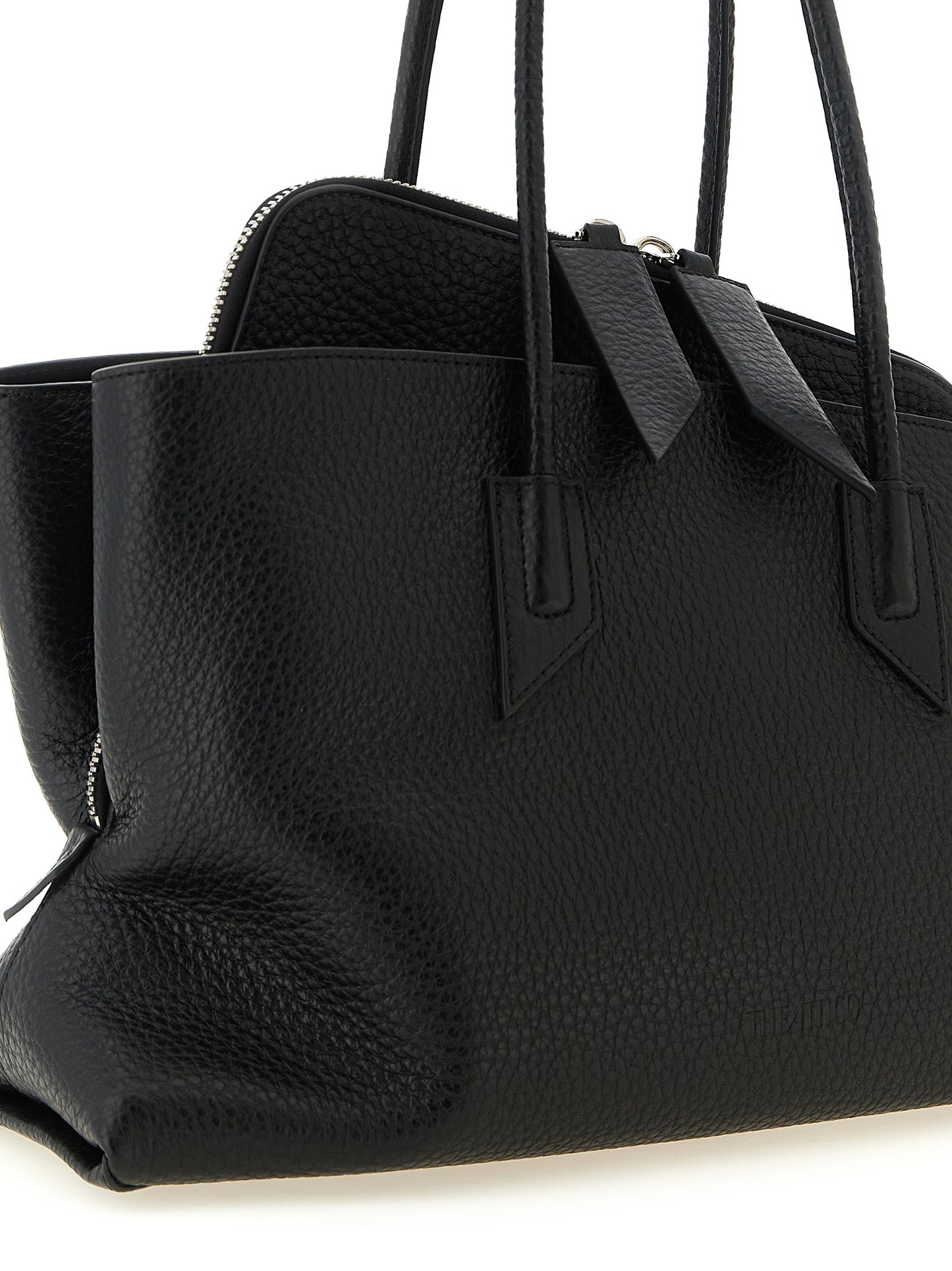 Black Bovine Leather Shoulder Bag