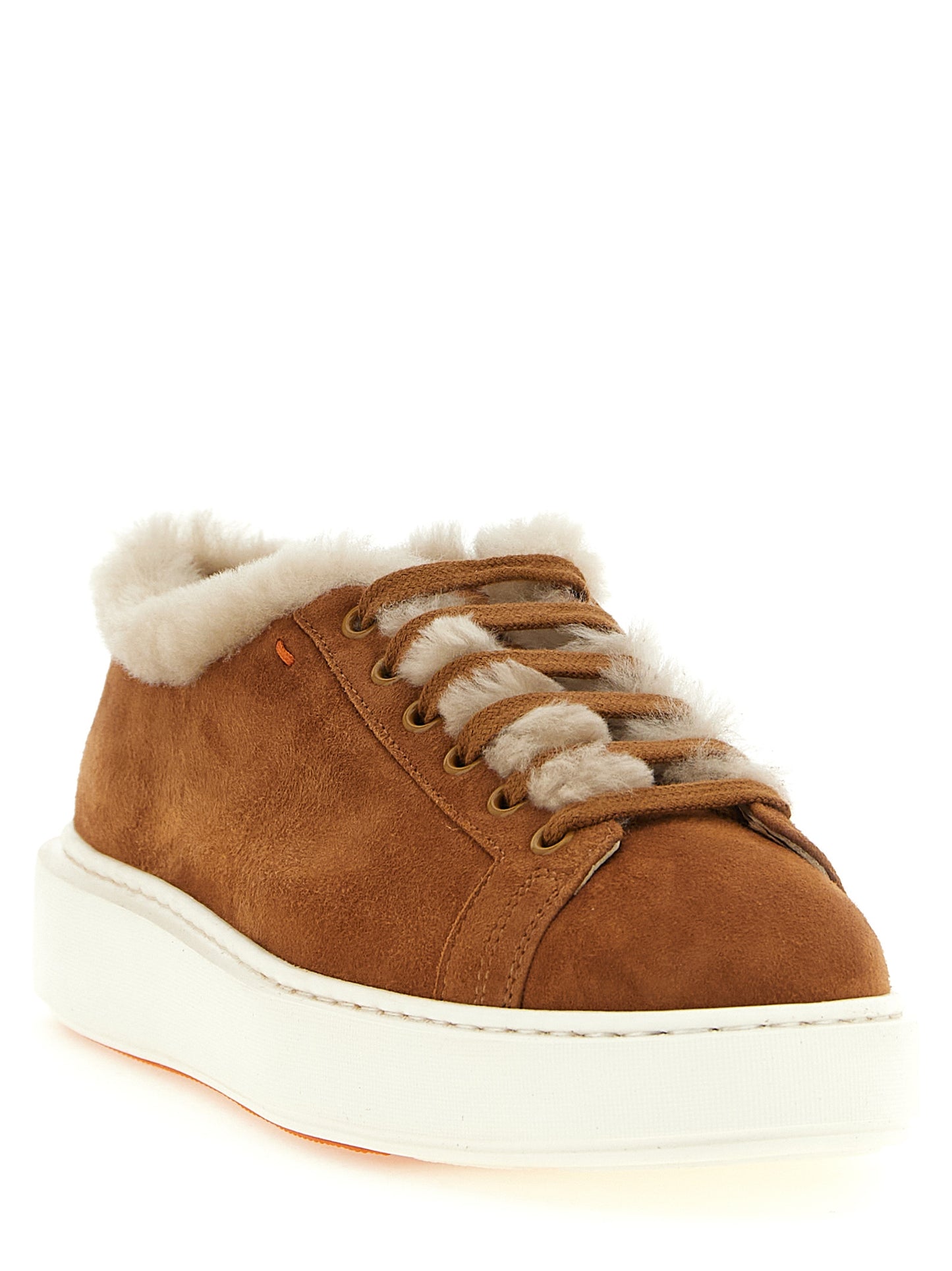 Brown Goatskin Low Top Sneakers