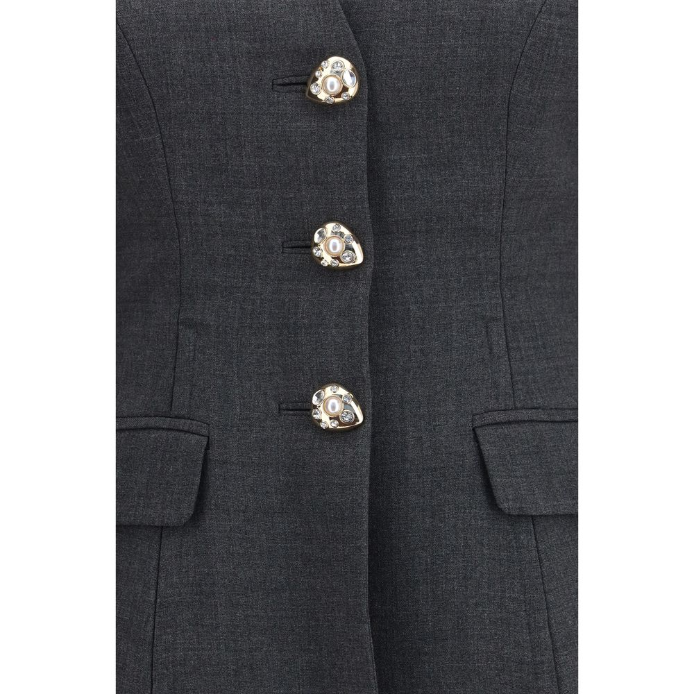 Gray Polyester Blazer