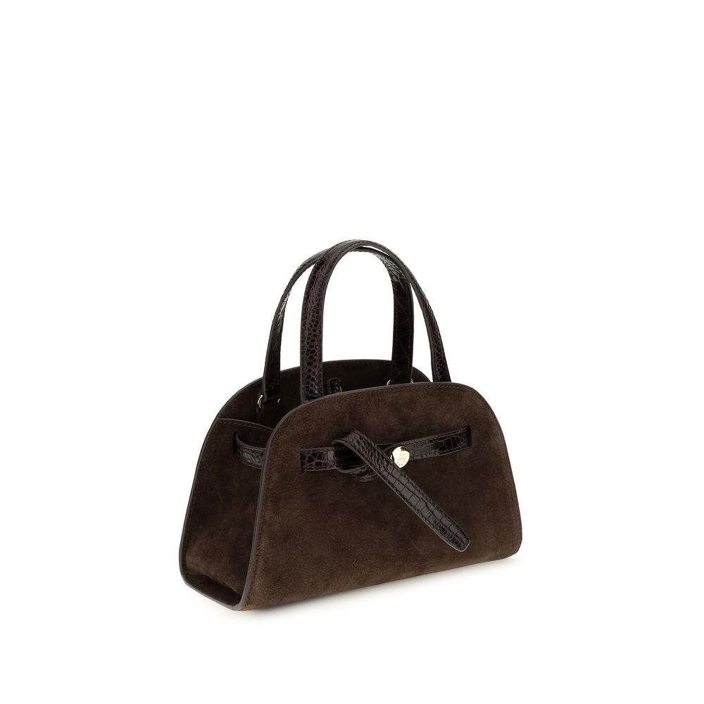 Brown Suede Leather Handbag