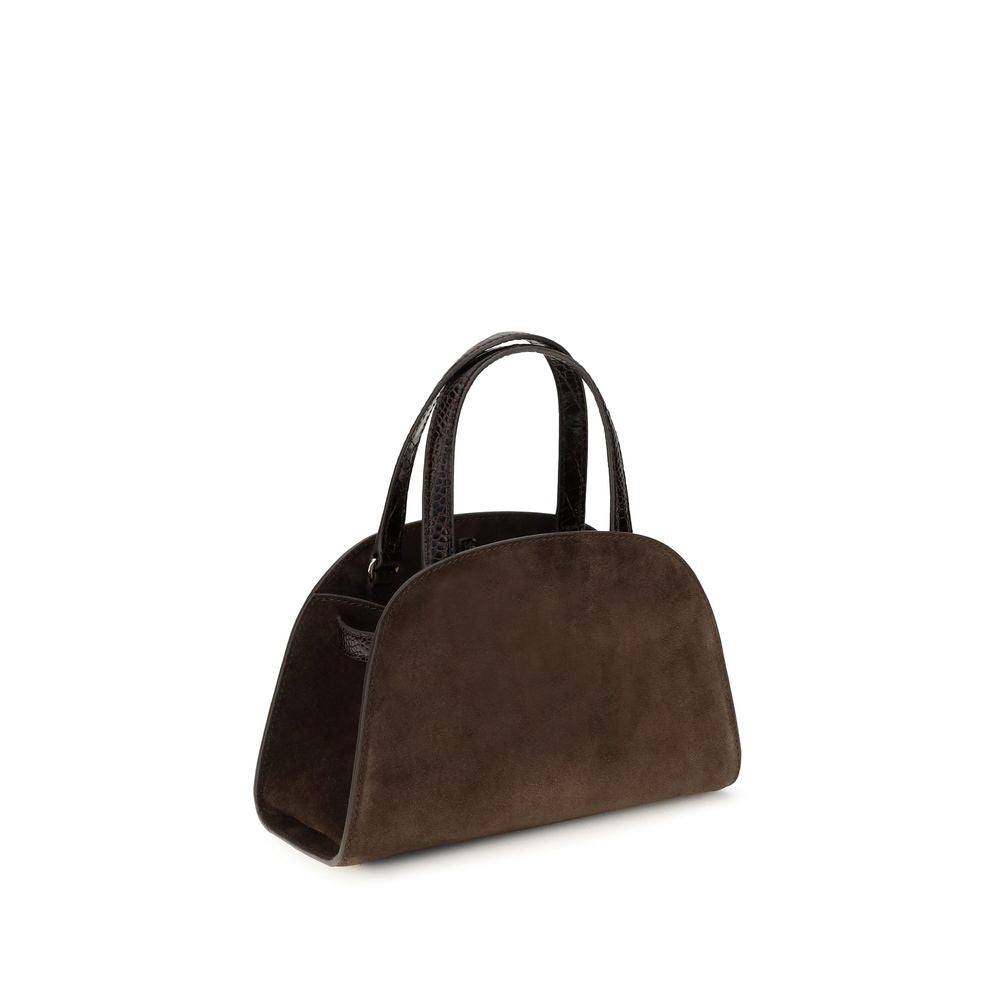 Brown Suede Leather Handbag